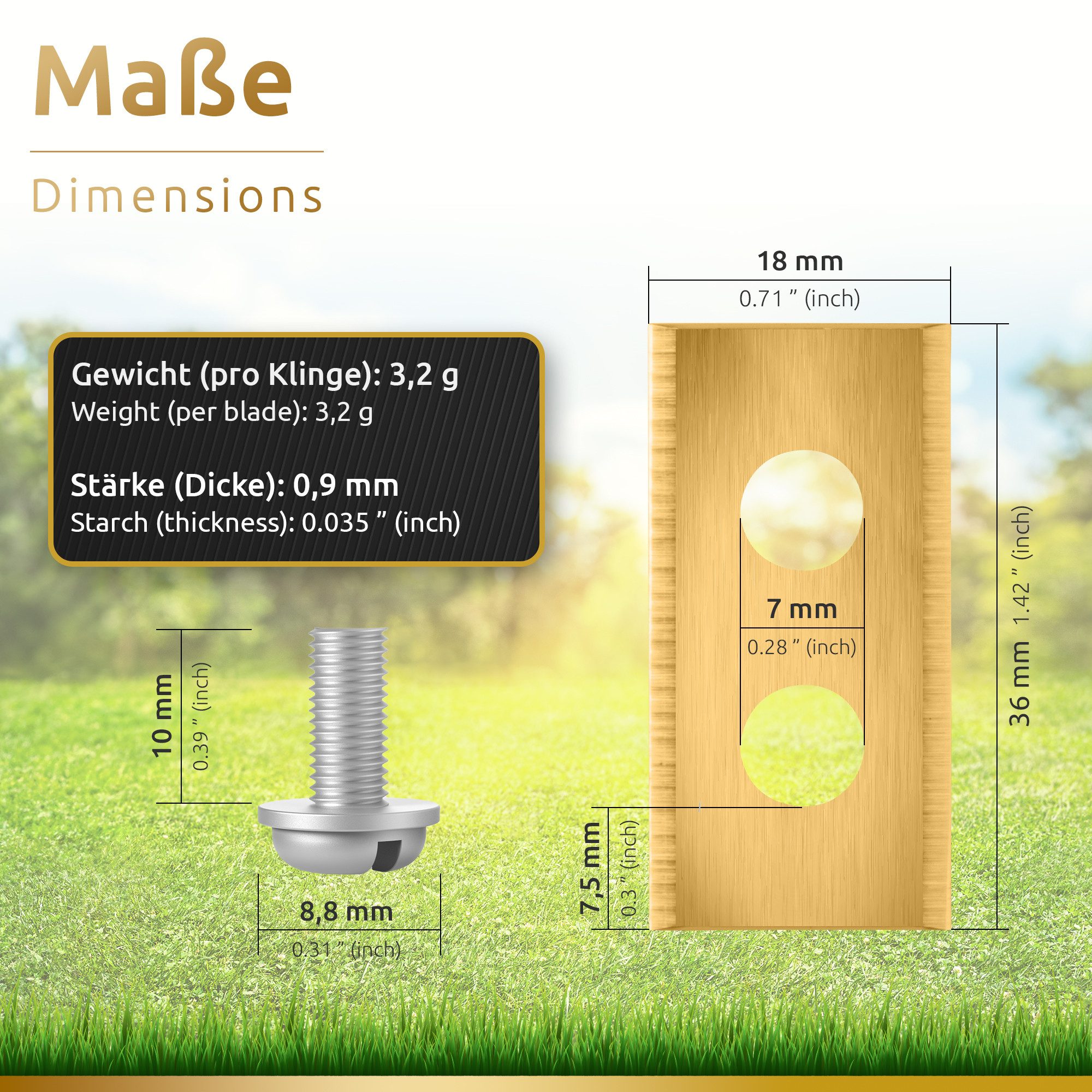 ECENCE Mährobotermesser Ersatzmesser f�...