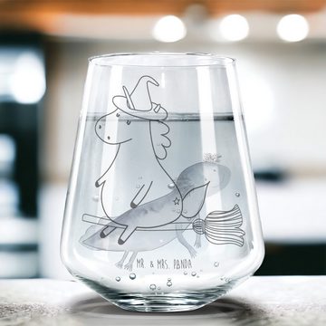Mr. & Mrs. Panda Glas Einhorn Hexe - Transparent - Geschenk, Wasserglas, Spülmaschinenfeste, Premium Glas, Elegantes Design