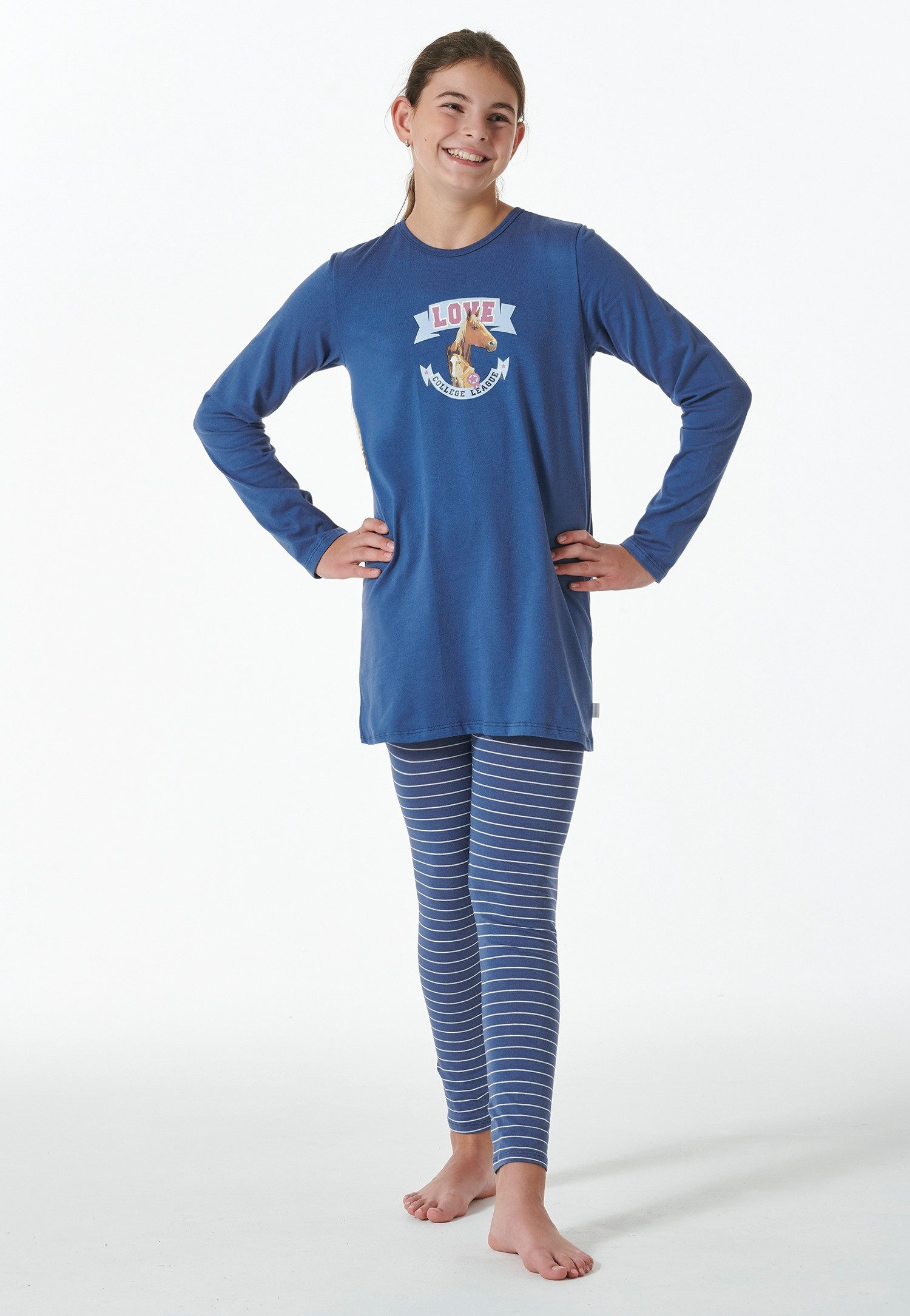 Schiesser Schlafanzug Horse World (2 tlg) mit Motiv auf der Brust günstig online kaufen