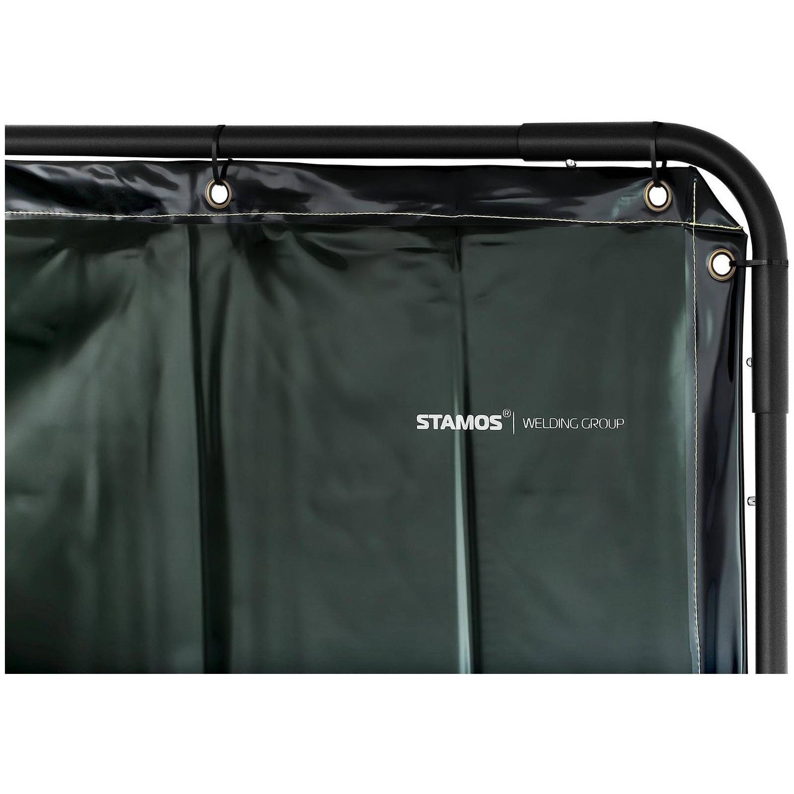 Stamos Welding Group Schutzwand Schweißschutzwand 174 x 174 cm Schweißvorhang Gestell Schweißerschutz, verschiedene Größen