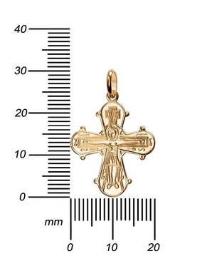 JEVELION Kreuzkette Kreuzanhänger 585 Gold - Made in Germany (Goldkreuz, für Damen und Herren), Mit Kette vergoldet- Länge wählbar 36 - 70 cm oder ohne Kette.