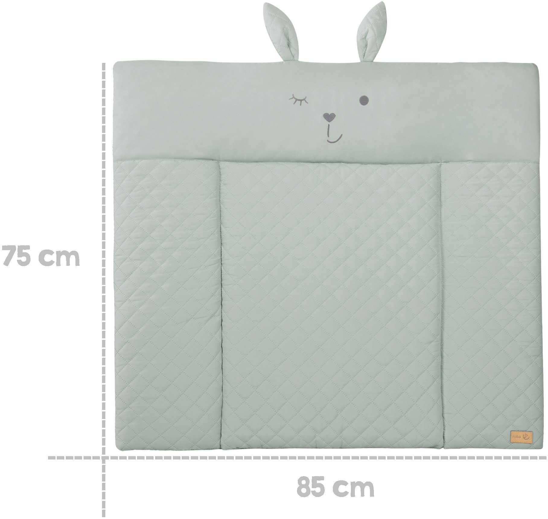 roba® Wickelauflage Style, Soft, frosty green, mit aufgesticktem Gesicht