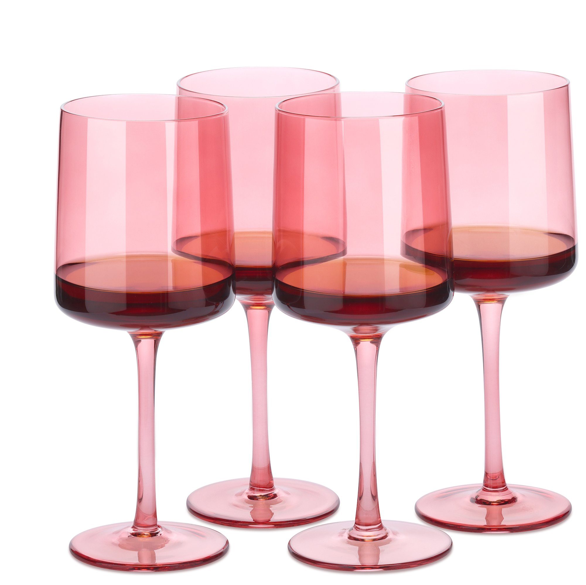 Navaris Weinglas rosa getönte Weingläser 4er-Set - Farbige Weingläser mit Stiel, Glas