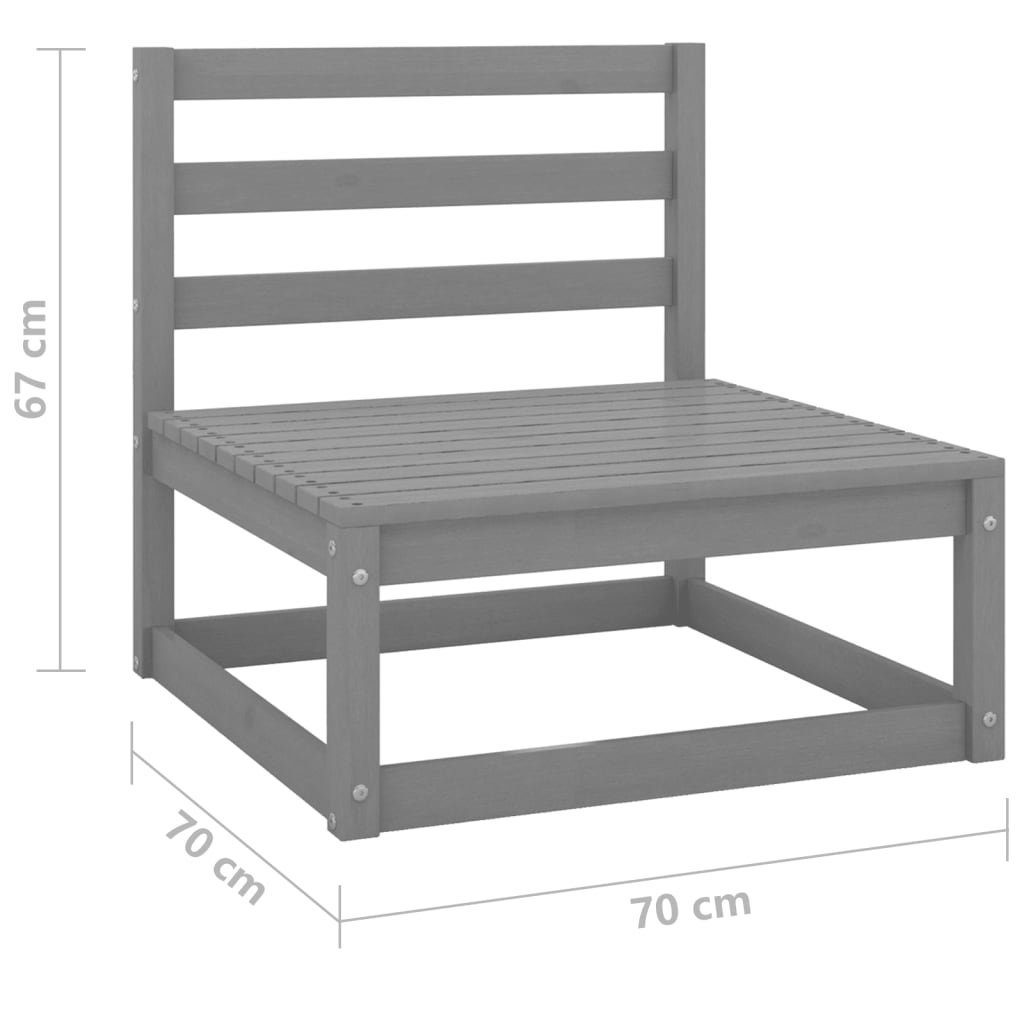 Massivholz Garten-Essgruppe Lounge Set Sitzgruppe Set Kiefer Holz Lo Grau Garten vidaXL 12-tlg