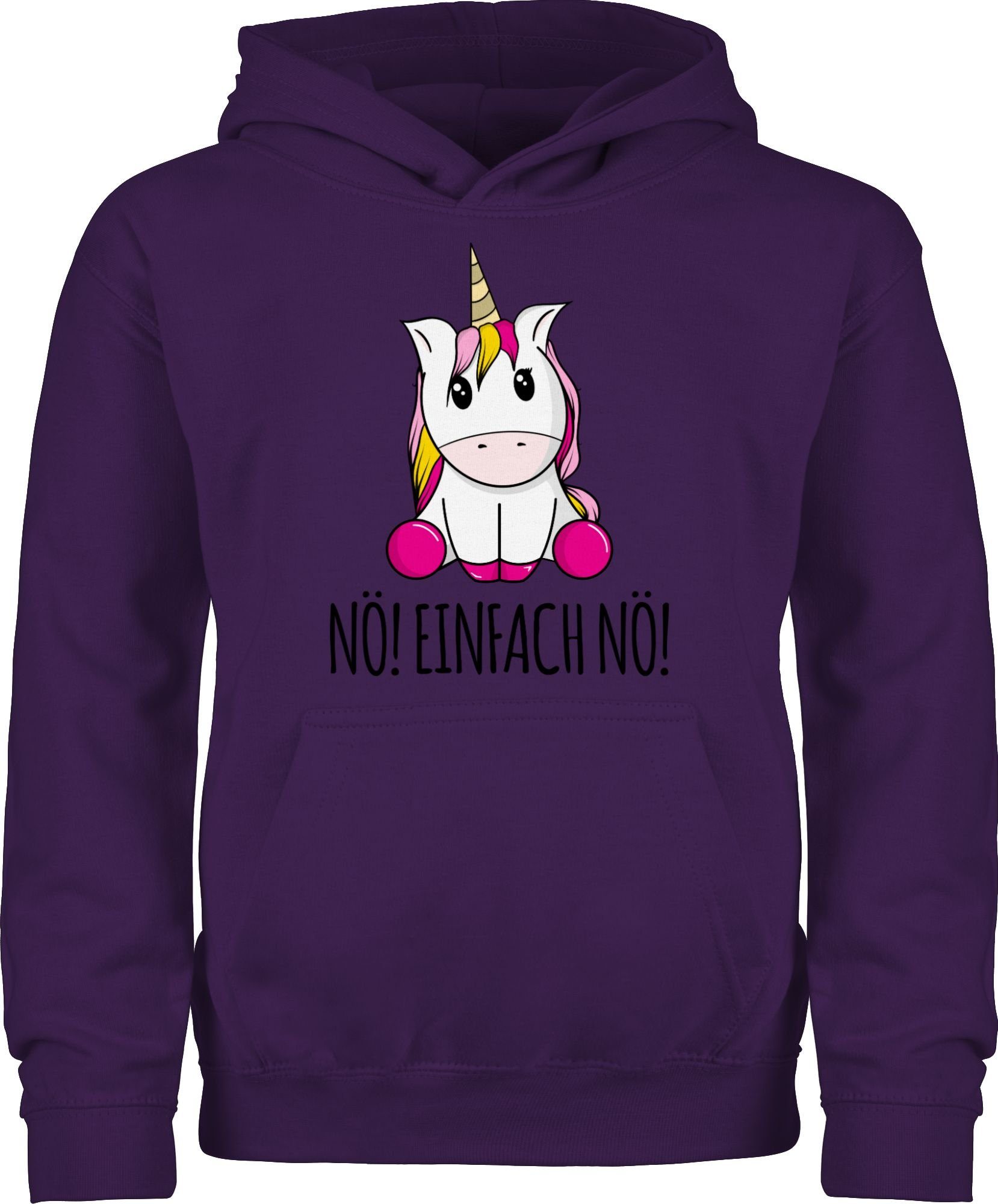 Shirtracer Hoodie Nö! Einfach Nö! Einhorn Unicorn Lustig Bevor Du