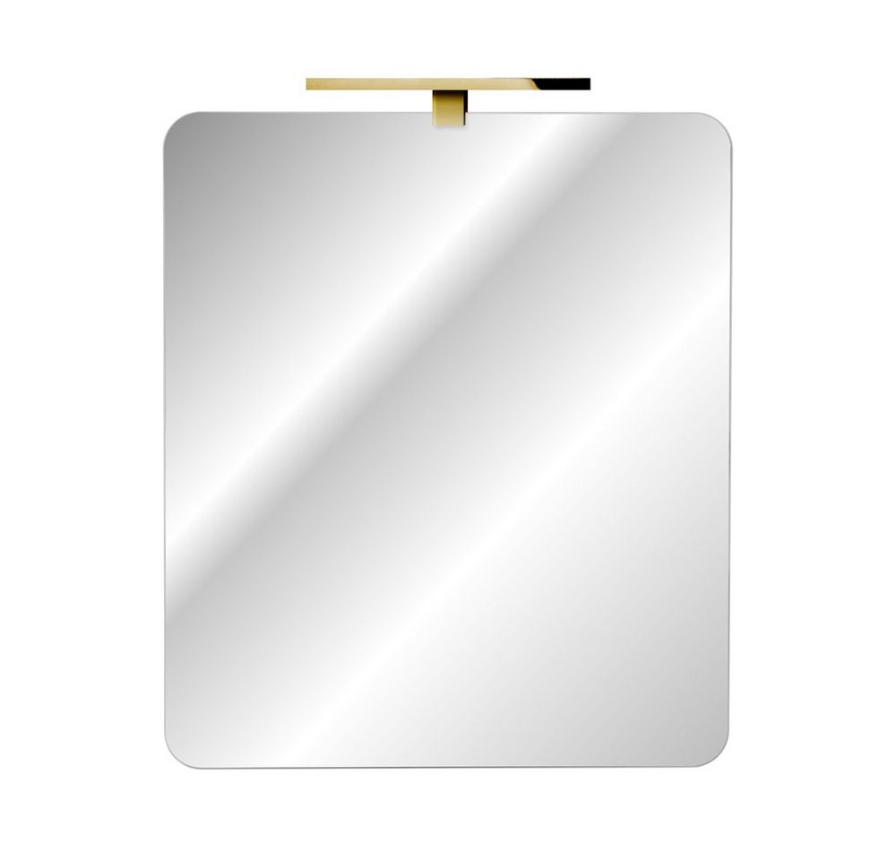 Thumbnail - Lomadox Badspiegel MIRROR-56, mit LED-Aufsatzleuchte (goldfarben) ca. 60x70cm