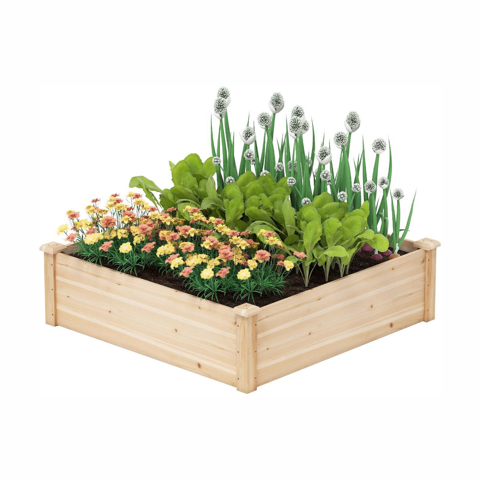 KOMFOTTEU Blumenkasten Pflanzkübel Hochbeet Kräuterbeet Blumenkübel, mit offenem Boden