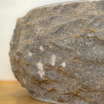 wohnfreuden Aufsatzwaschbecken Marmor Waschbecken DONAT 45 cm rund grau (Kein Set), 57_759