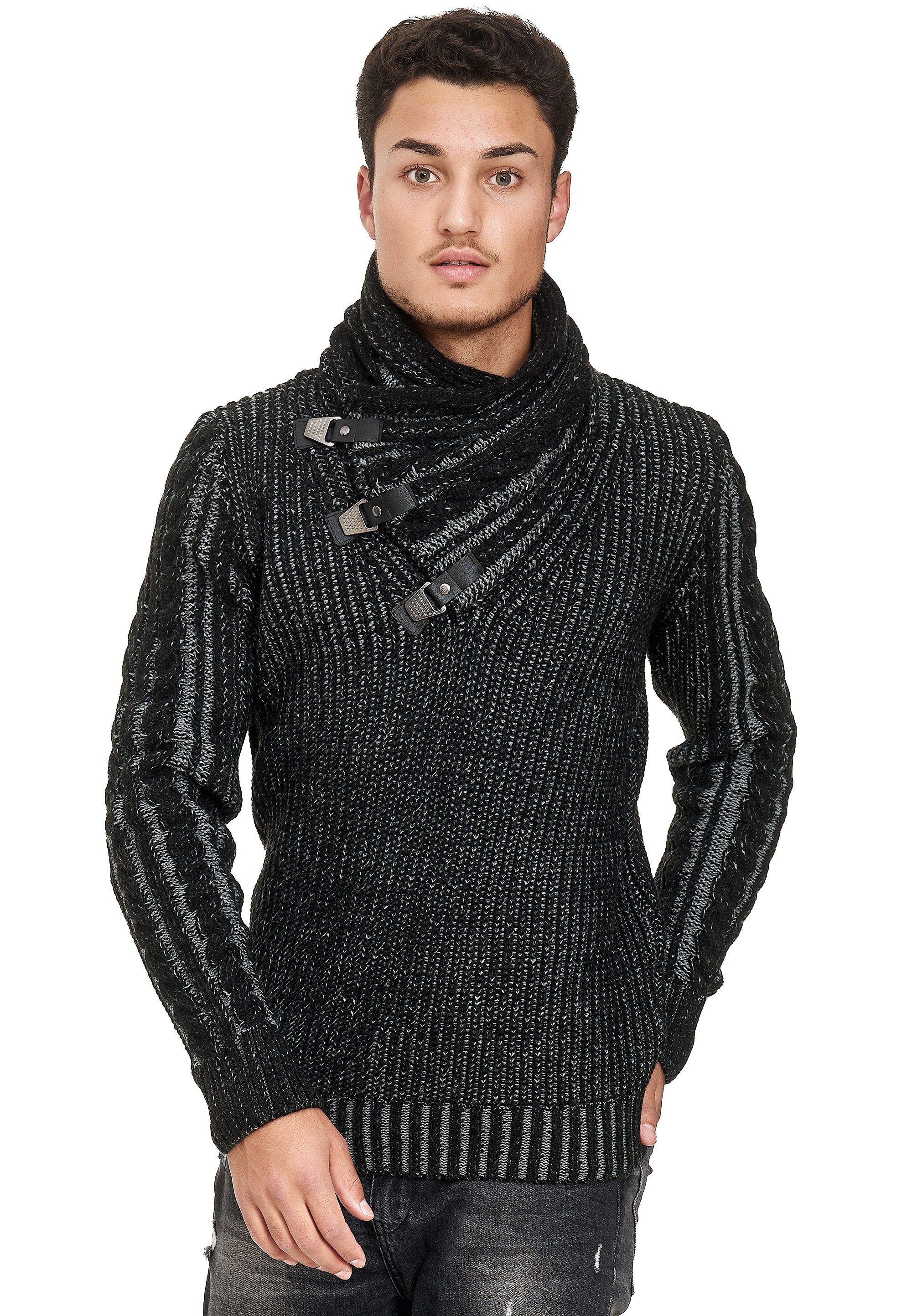 RedBridge schwarz Kopenhagen mit Strickpullover Schalkragen