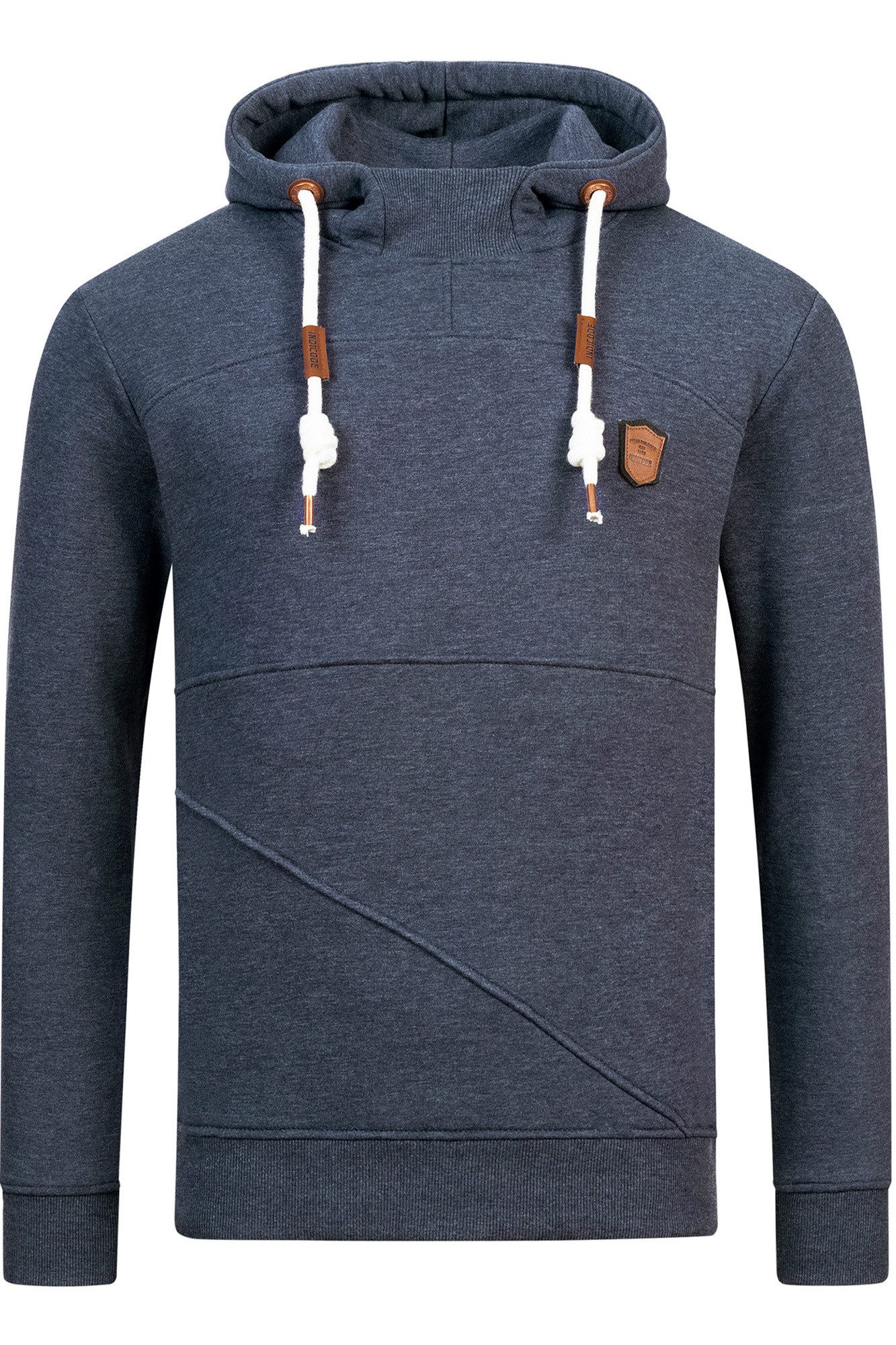 Indicode Kapuzenpullover Meza mit asymmetrischen Ziernähten günstig online kaufen