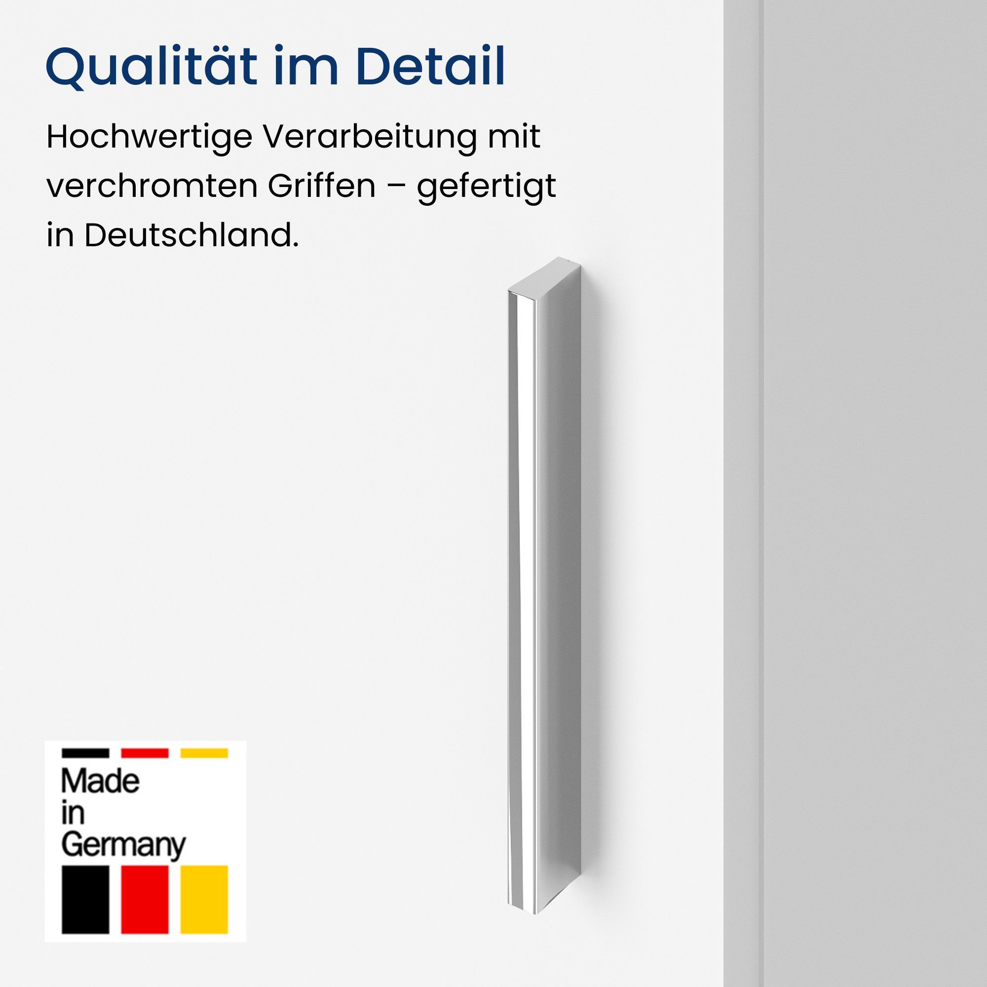 Home Collective Waschmaschinenumbauschrank Hochschrank mit 3 Fächern robust und pflegeleicht 65x30x187 cm (BxTxH), Weiß, praktisch & viel Stauraum