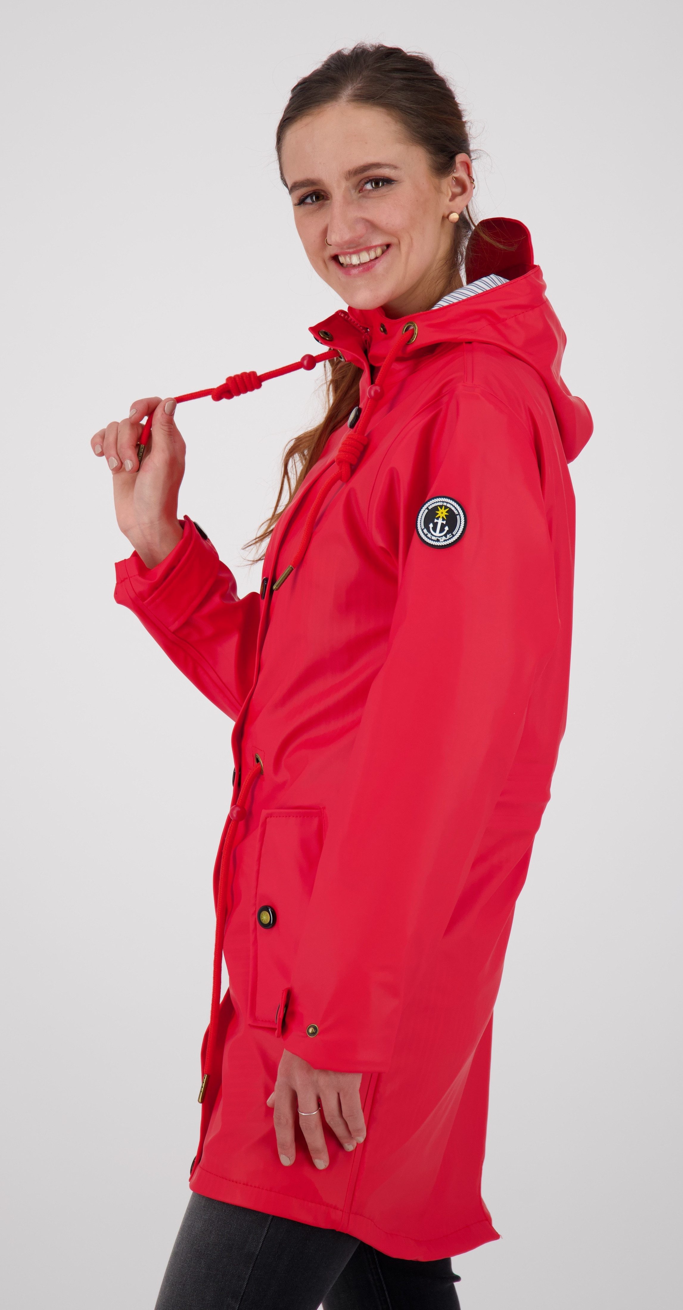 in WOMEN Großen DEPROC Größen UNI rot auch LOVE Regenjacke Active PEAK Friesennerz erhältlich