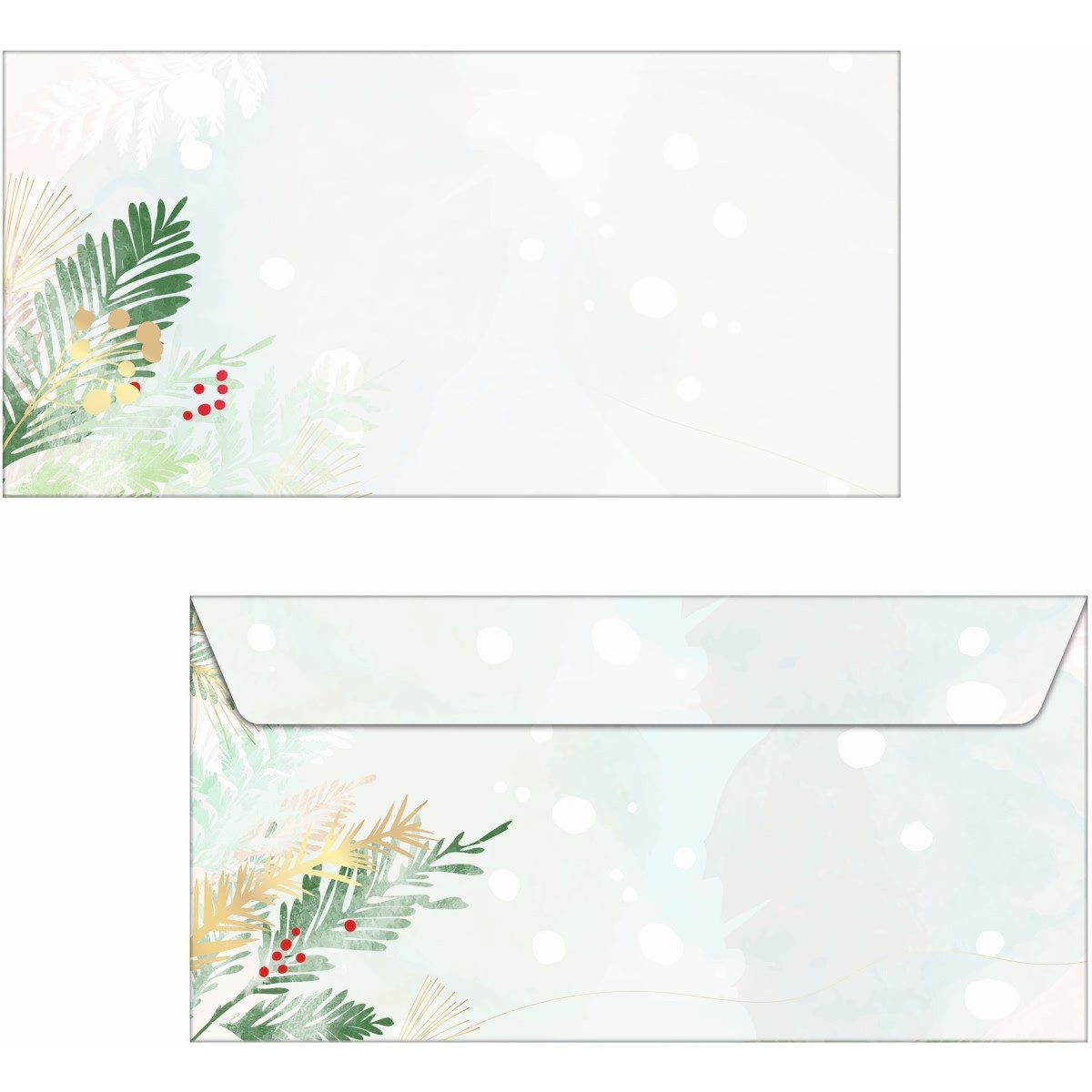 Sigel Briefumschlag Weihnachtsumschlag DIN lang 90g 50 Stück Christmas Forest Watercolor