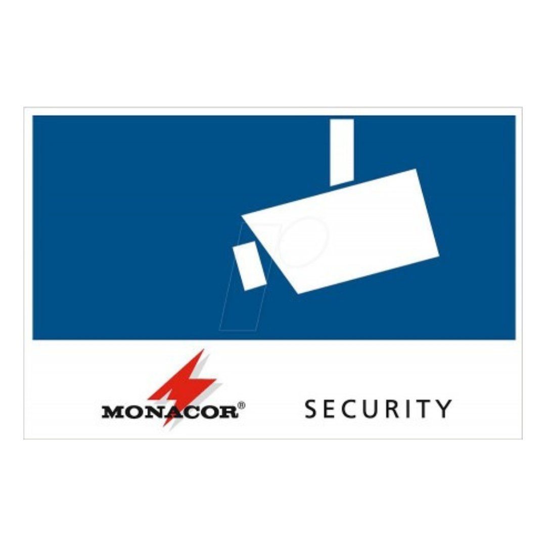 Monacor Warnaufkleber Monacor CCTV-LABL/IS innenklebender Video-Aufkleber Alarmanlage