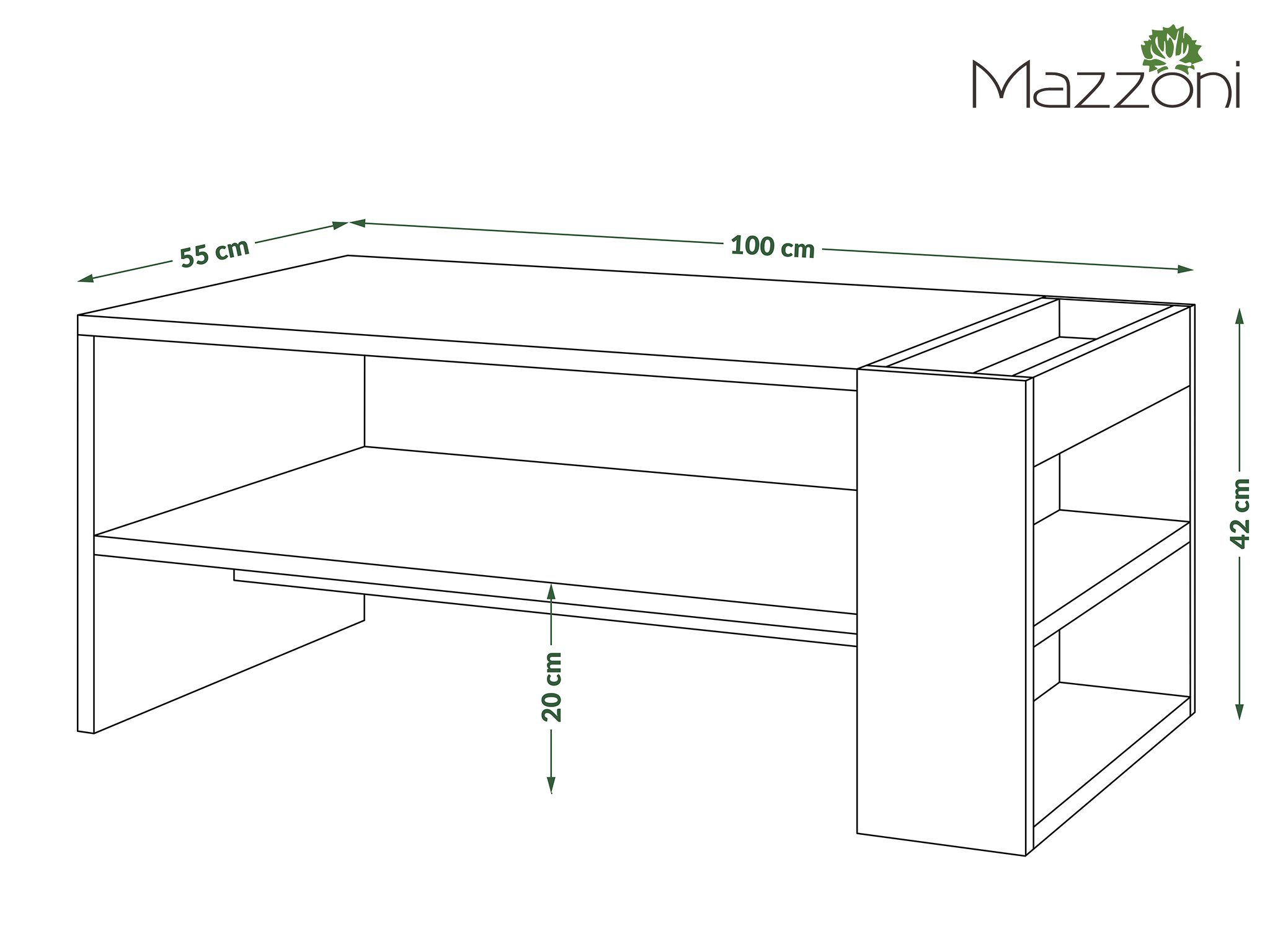 designimpex Couchtisch Design Wohnzimmertisch Nefri Tisch mit Ablagefläche