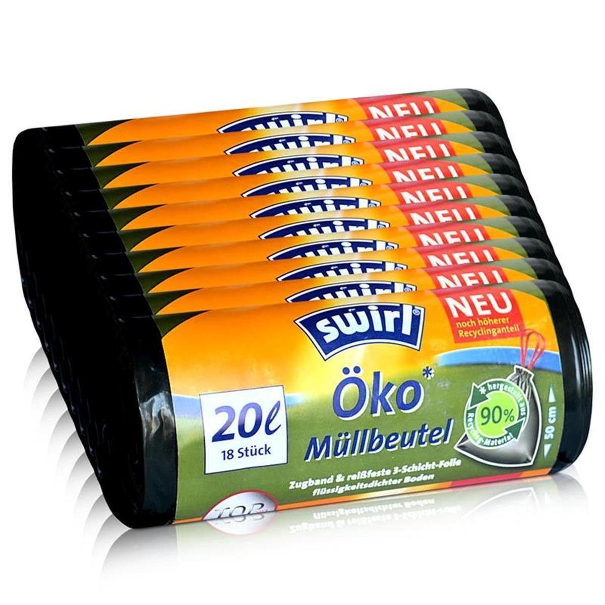 Swirl Müllbeutel 10x Swirl Öko Müllbeutel 20L (18 stk./Rolle) mit Zugband