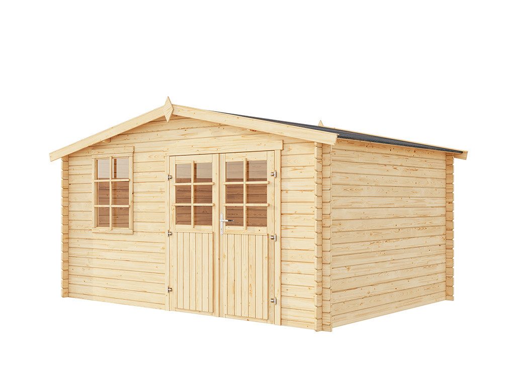 LASITA MAJA Gartenhaus Lasita Gartenhaus 28 mm, BxT: 413x301 cm, Holz-Gartenhaus mit Fußboden, ideal als Gerätehaus & Schuppen