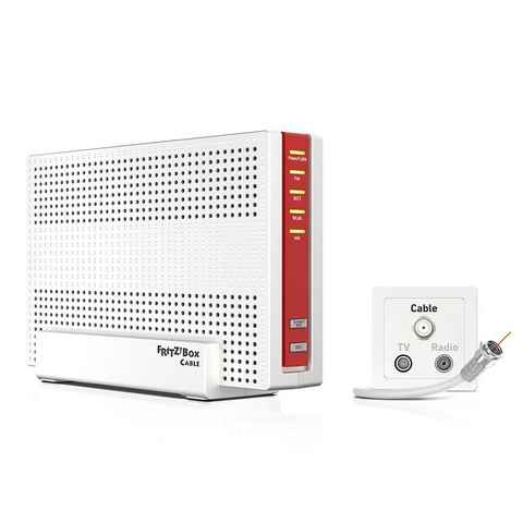 AVM FRITZ!Box 6591 Cable WLAN-Router, WLAN AC + N Router Kabelmodem Dual-WLAN MU-MIMO VoIP weiß