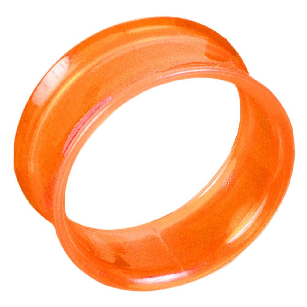 viva-adorno Plug 1 Stück Double Flared Flesh Tunnel Tube Tunnel Ohr Piercing, ohne Gewinde Kunststoff Acryl Größe 3-22mm Orange