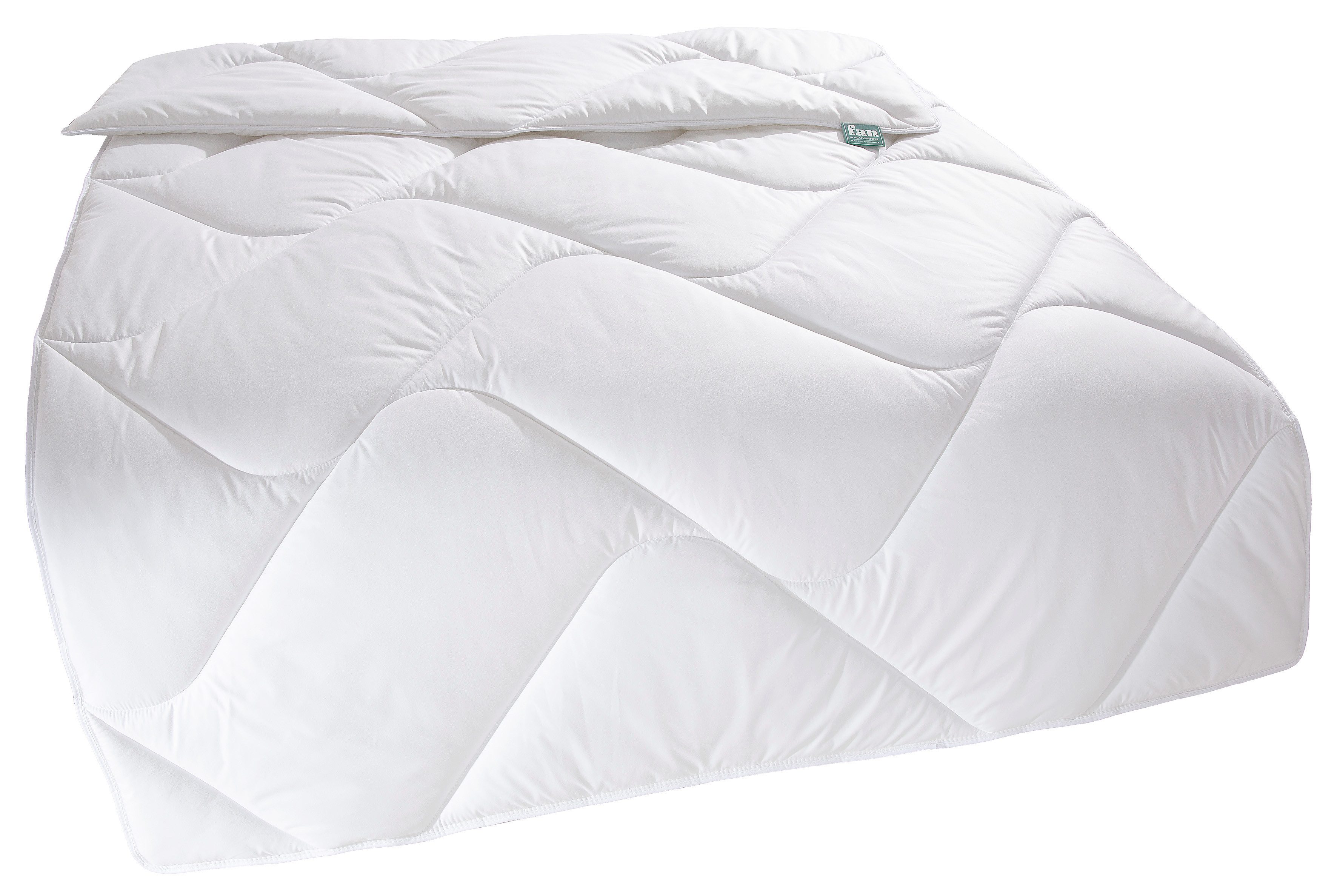 fan Microfaserbettdecke + Kopfkissen Bettwaren-Set in 135x200 cm, für Sommer oder 4-Jahreszeiten, Füllung: Faserbällchen (Kopfkissen), Bezug: Microfaser