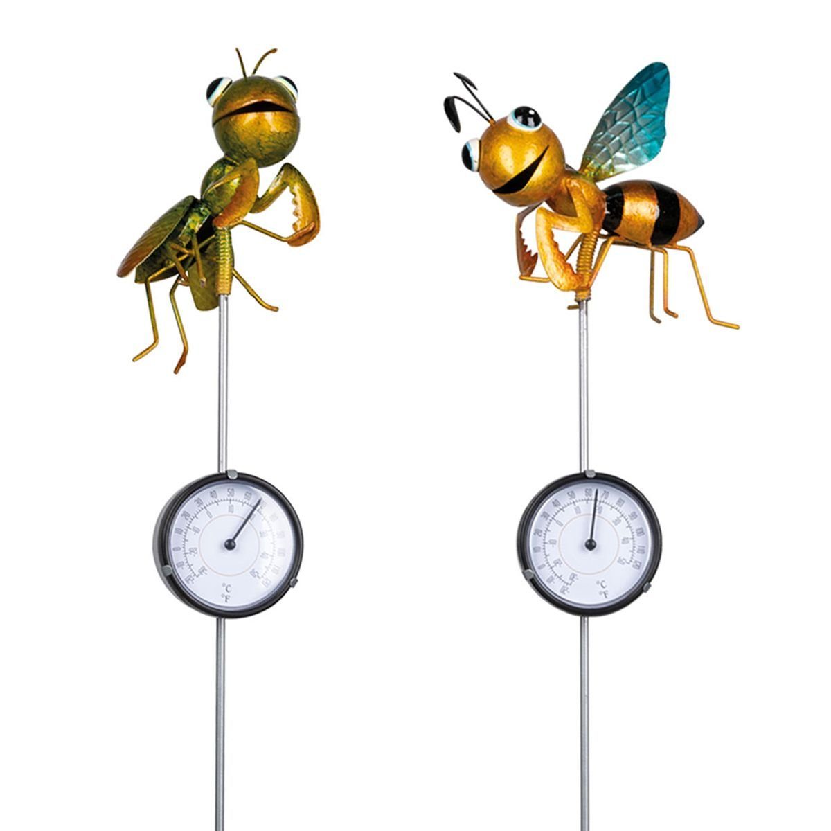 Marabellas Shop Gartenstecker Metall-Erdspieß mit Thermometer günstig online kaufen