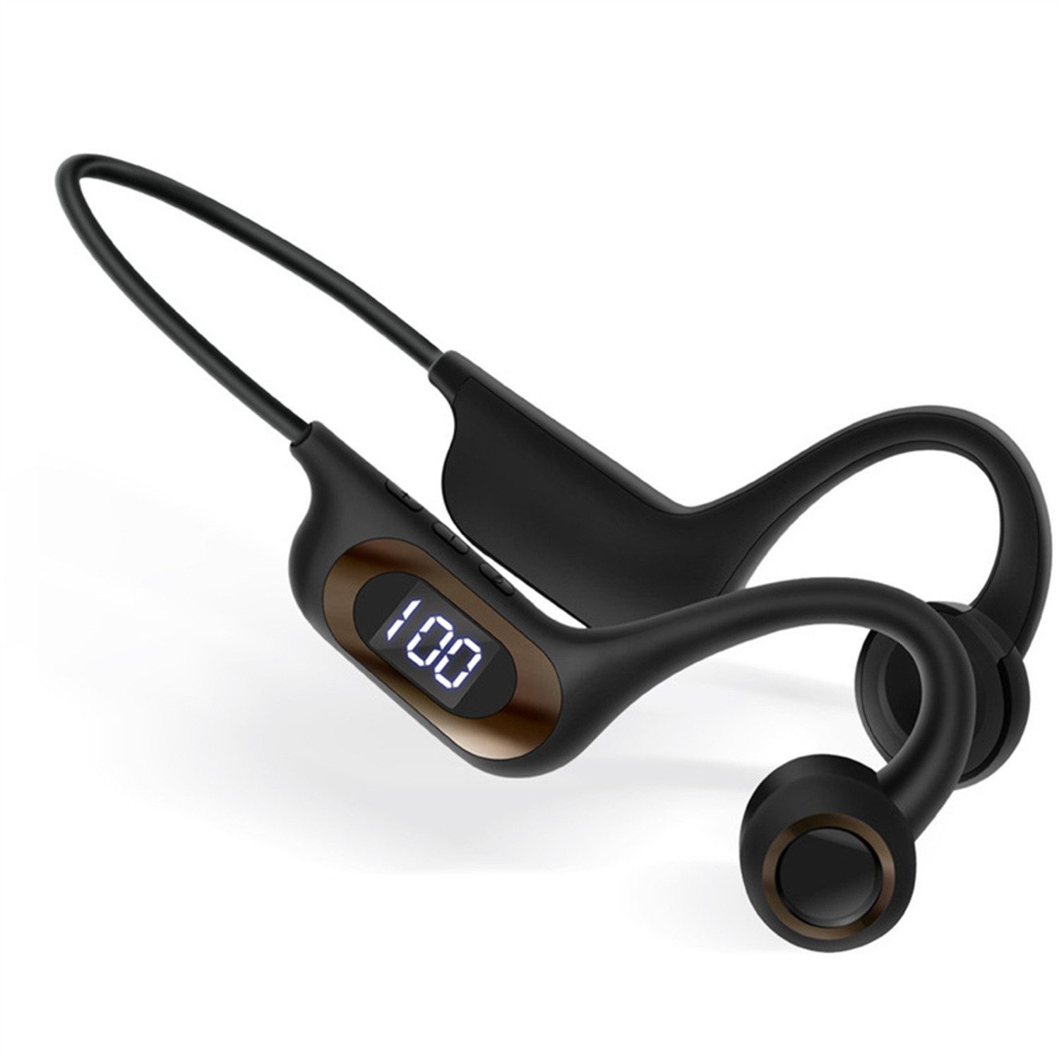 AURIVION Knochenleitungskopfhörer Bluetooth 5.3 Open Ear Wireless Open-Ear-Kopfhörer (Wasserdicht, lange Akkulaufzeit, Universal, Bluetooth-Verbindung, Wasserdichte On-Ear Kopfhörer für Sport & Outdoor)