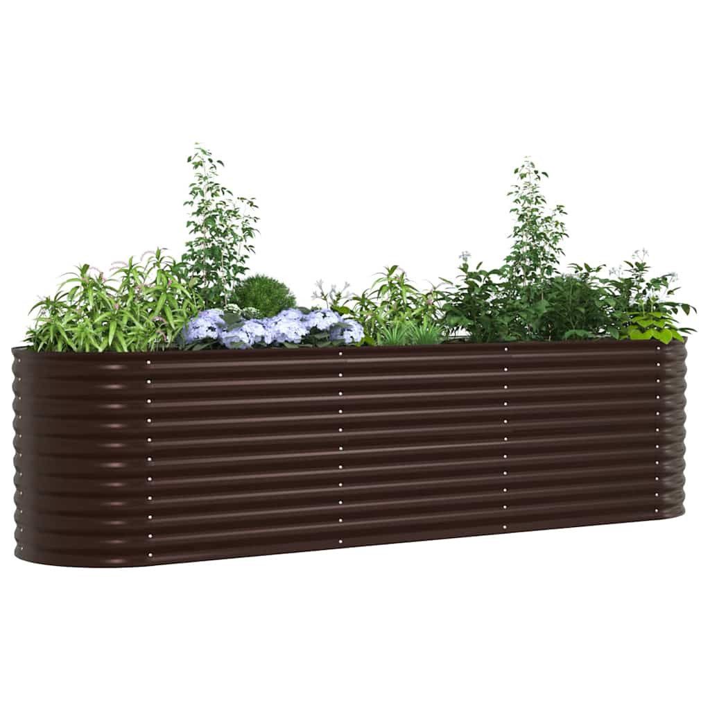 vidaXL Hochbeet Hochbeet Braun 320 x 80 x 81 cm Stahl (1 St)