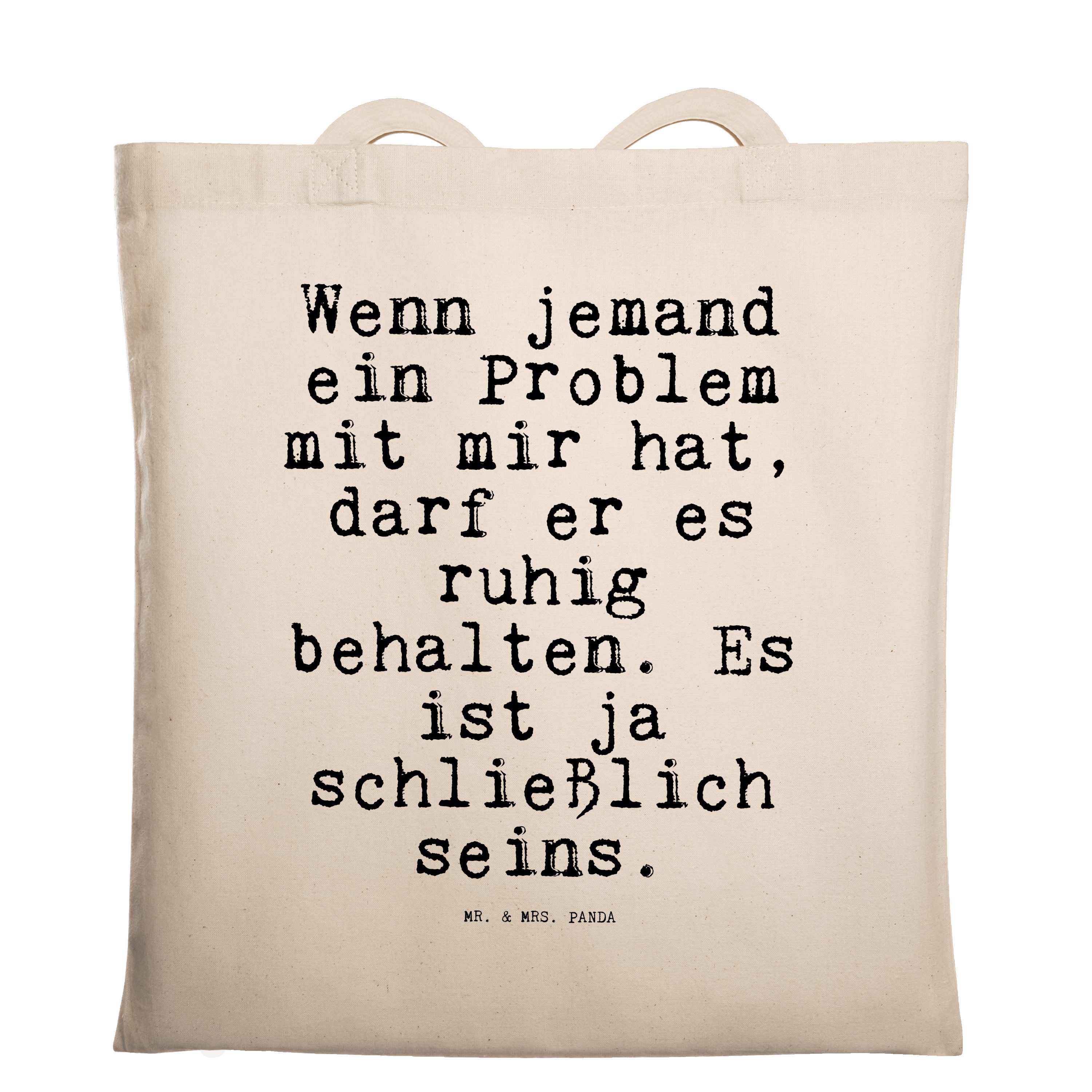 Tragetasche Geschenk, & Transparent Wenn - Mr. (1-tlg) Problem... jemand Panda - Mann, ein Mrs. Einkaufsta