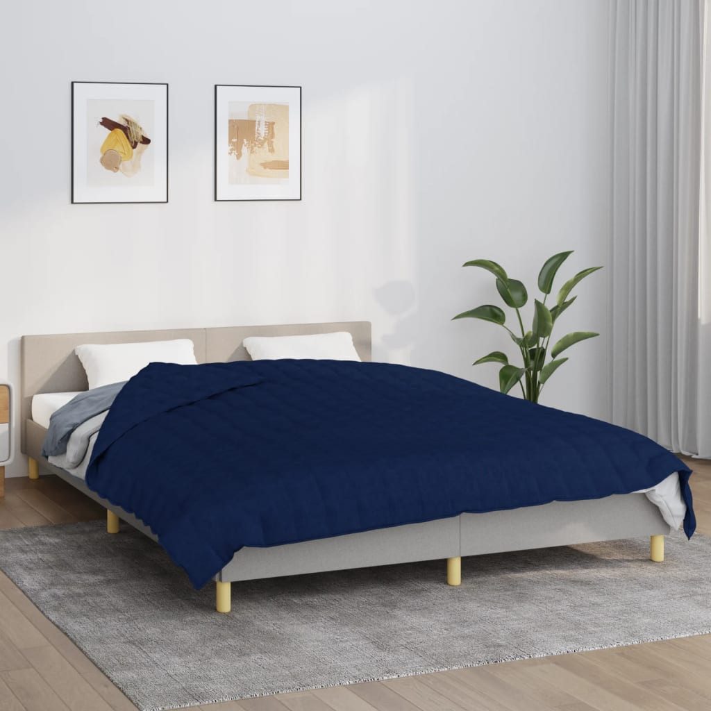 vidaXL Einziehdecke Gewichtsdecke Blau 200x200 cm 13 kg Stoff Therapie Bettdecke Einschlaf