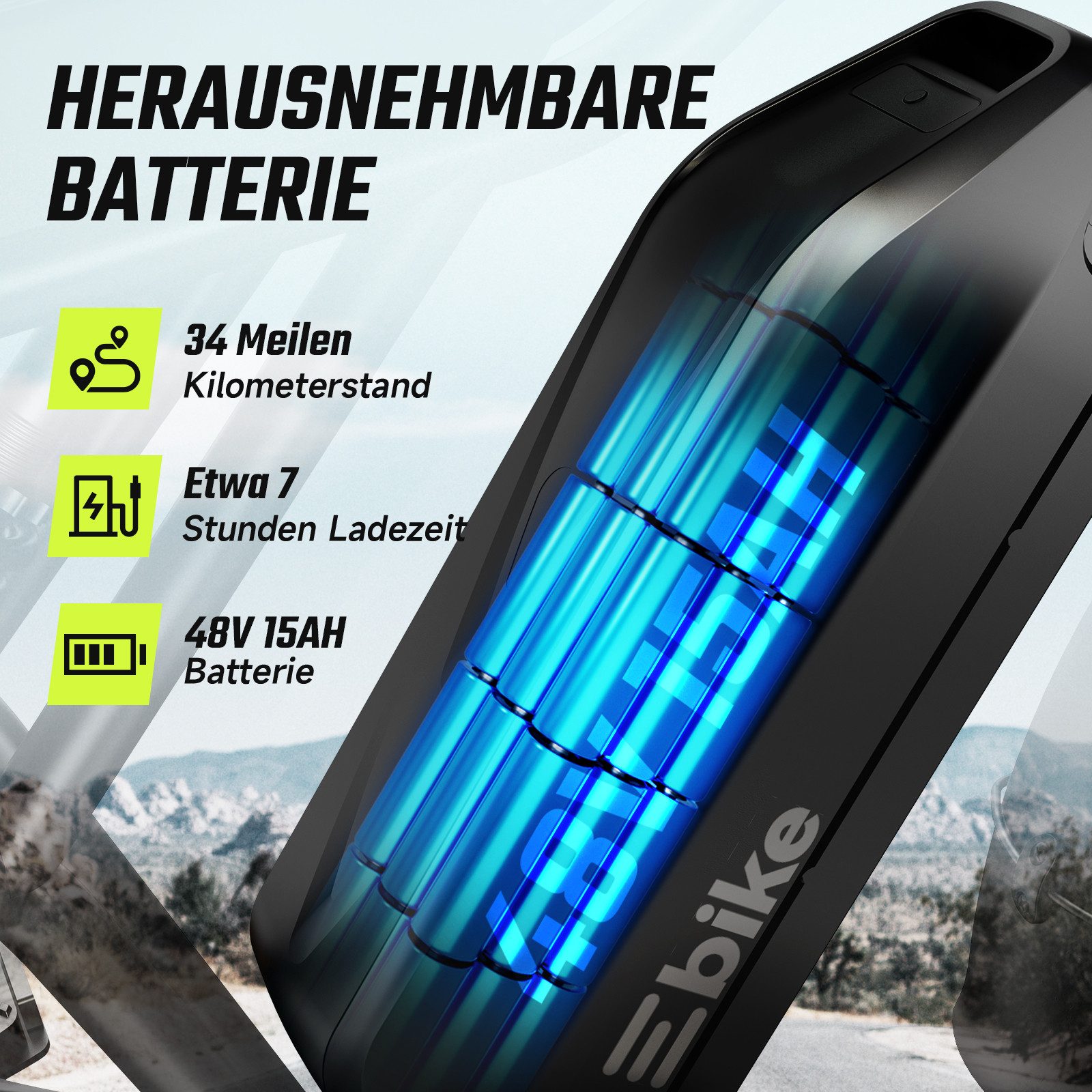 SISIGAD E-Bike Mountainbike 20'' Fat Tire E-Bike-250W Motor, 48V 15Ah, herausnehmbarem Akku, APP, Shimano, Heckmotor, 720 Wh, 7-Gang-Schaltung, 4 Fahrmodi, LCD-Display,Vollfederung,leistungsstark