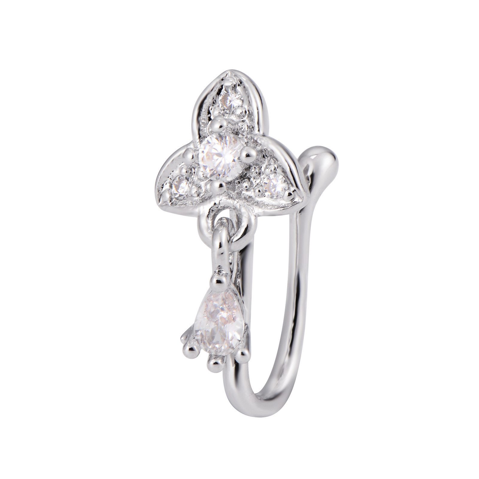 Karisma Schmuck Nasenpiercing Messing Fake U-Form Ohrclip Ohrring Gefälscht Frauen Ring FN-41, Knorpel Lippe Helix Tragus Zirkonia Steine