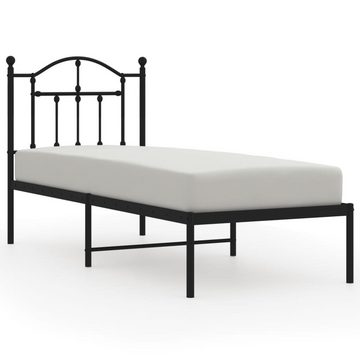 vidaXL Bett Bettgestell mit Kopfteil Metall Schwarz 75x190 cm