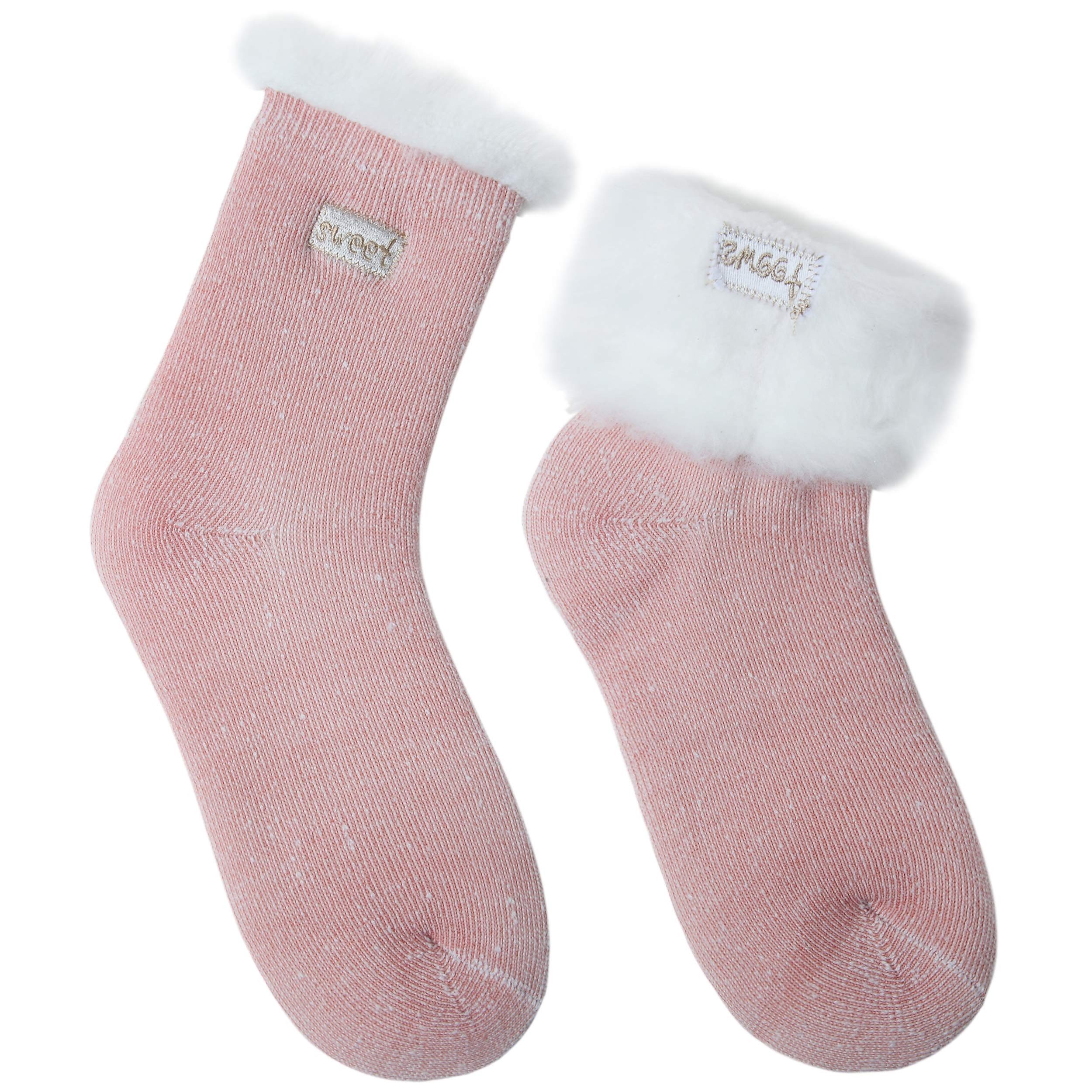 Coonoor Thermosocken Damen Thermosocken Kuschelsocken Winter Warme Dicke Süß Haussocken (2-Paar)