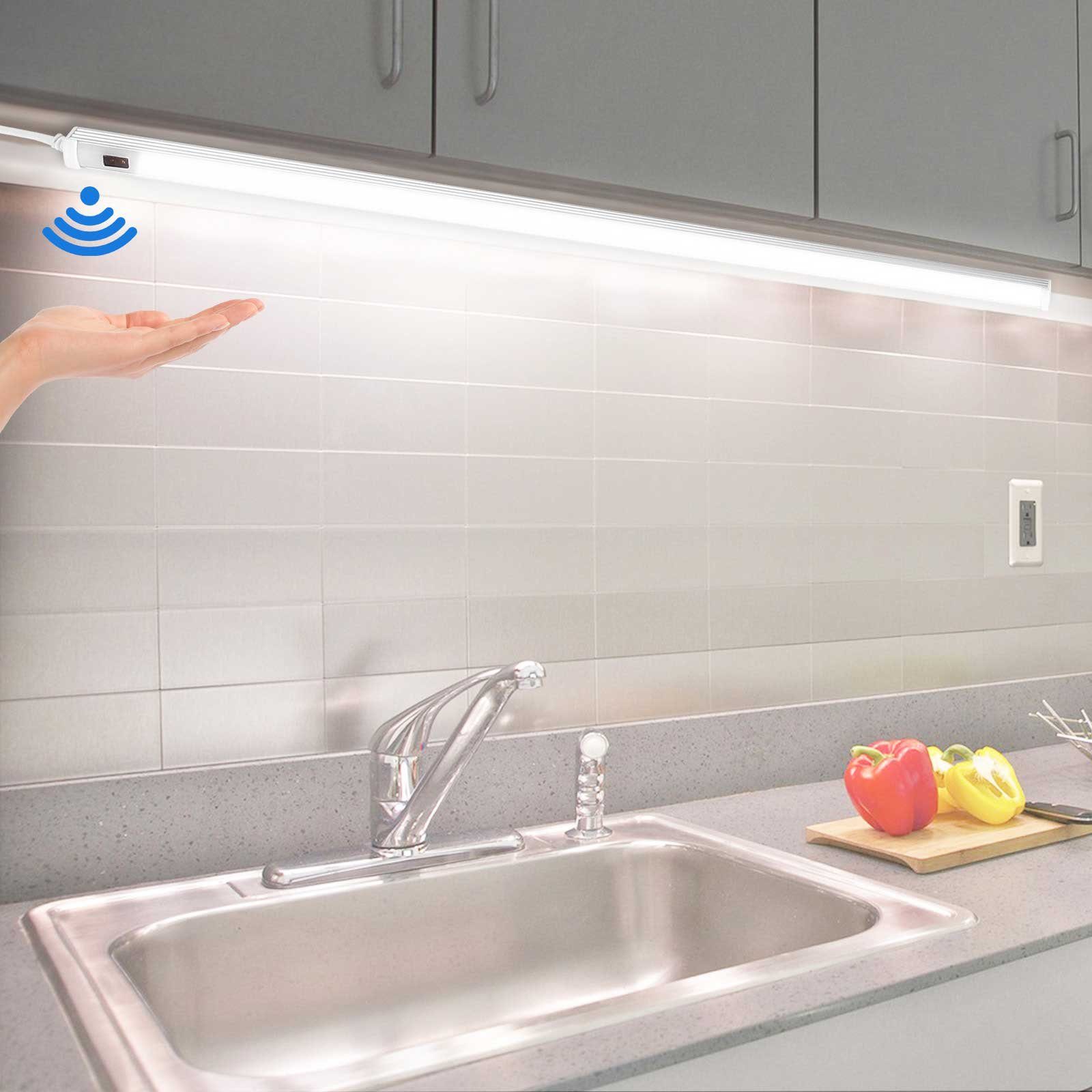 MUPOO LED Unterbauleuchte Unterbauleuchte Küche LED mit Bewegungsmelder, Schrankbeleuchtung USB Weiß