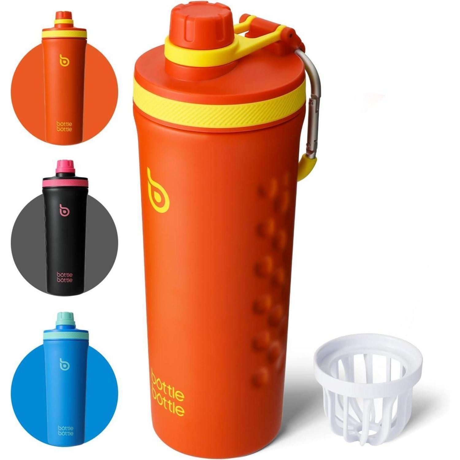 LuxusKollektion Protein Shaker Shaker-Flasche Edelstahl 26oz Orange