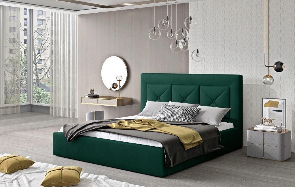 Betten Klassisches 220x220 Holz Grün JVmoebel Doppel Modern Bett Bett Hotel Stil