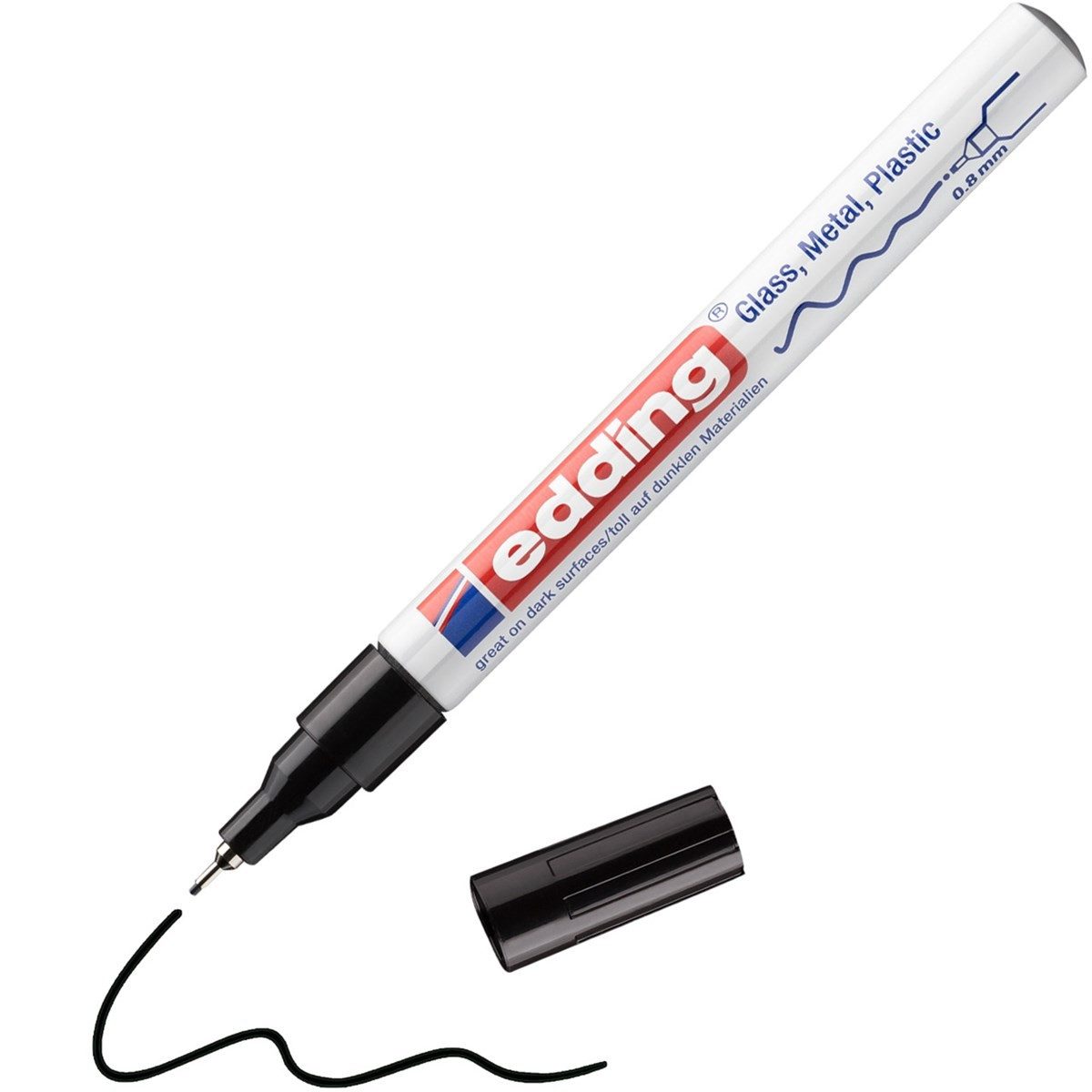 edding Lackmarker Glanzlack-Marker 780 creative Rundspitze schwarz, wasserfest und hitzebeständig bis 400 Grad