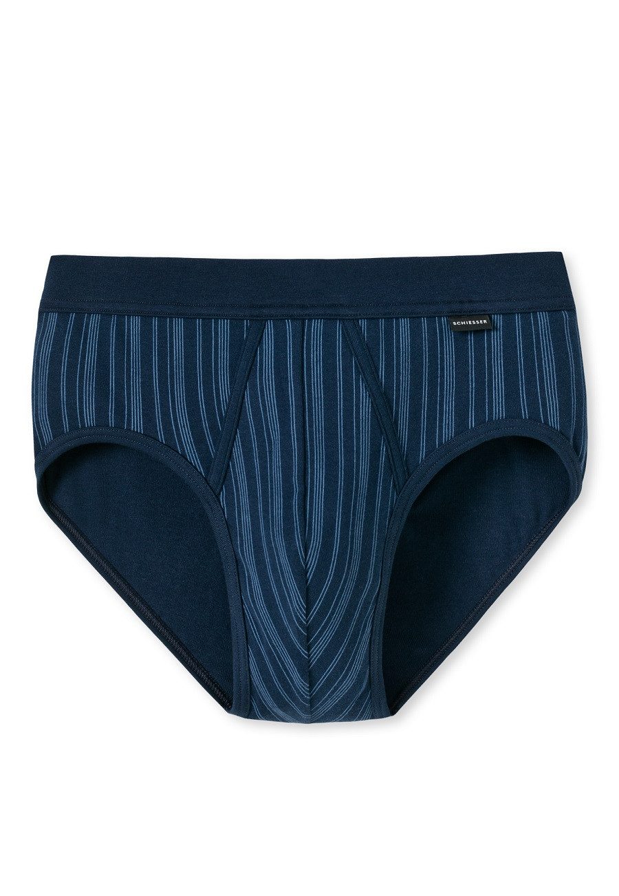 Schiesser Minislip Sportslip Original Feinripp mit Eingriff navy gestreift Herren