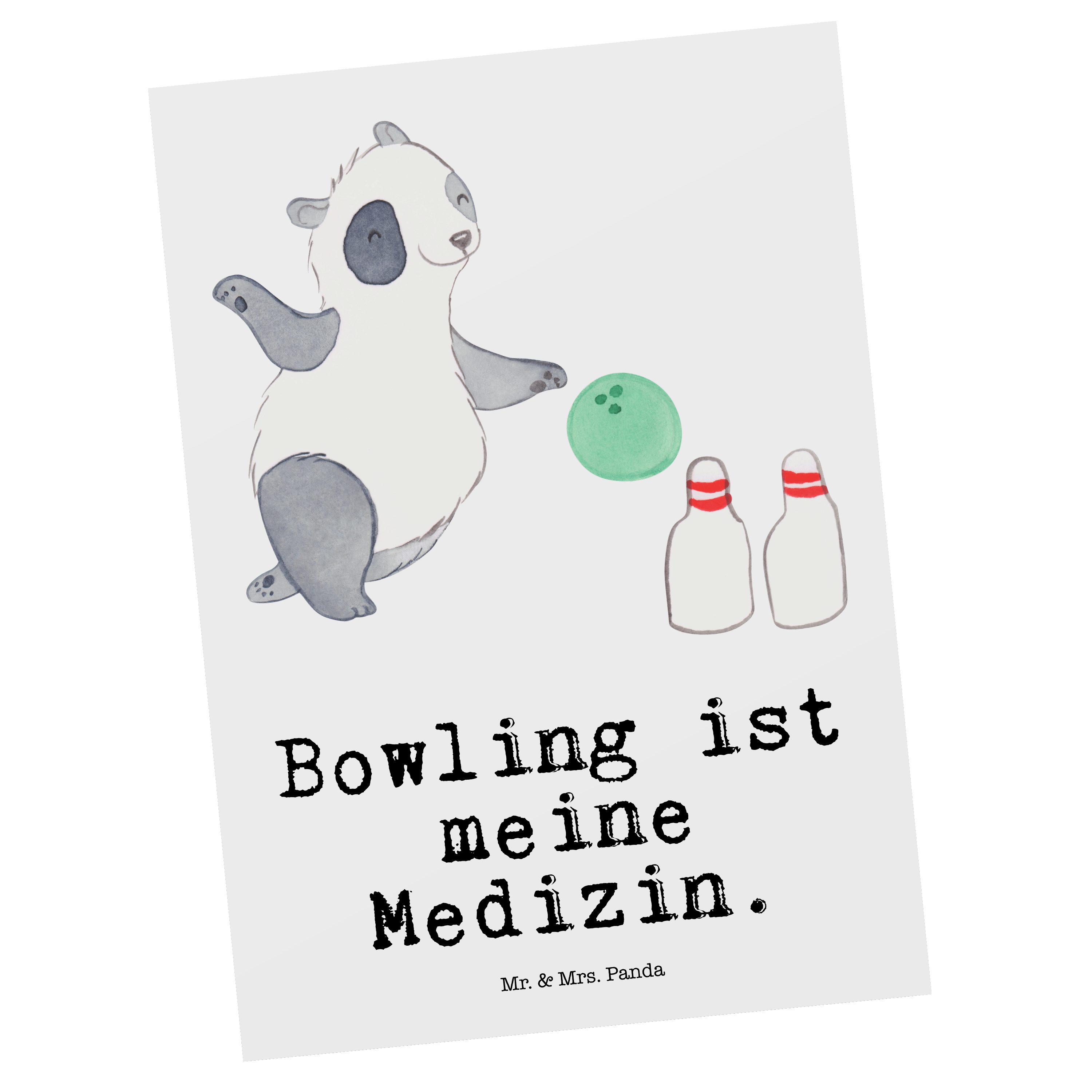 & Weiß Panda - Dankeschön, Postkarte Medizin Geschenk, Bowling Mr. Karte, Panda - Mrs. Sportart