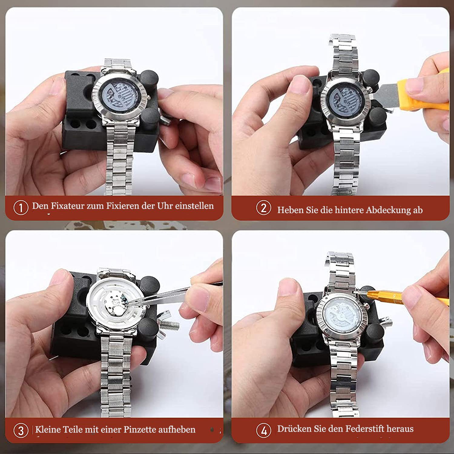 GelldG Reparatur-Set Uhren-Reparatur-Set, Uhren-Einstellwerkzeug-Set 149-teiliges