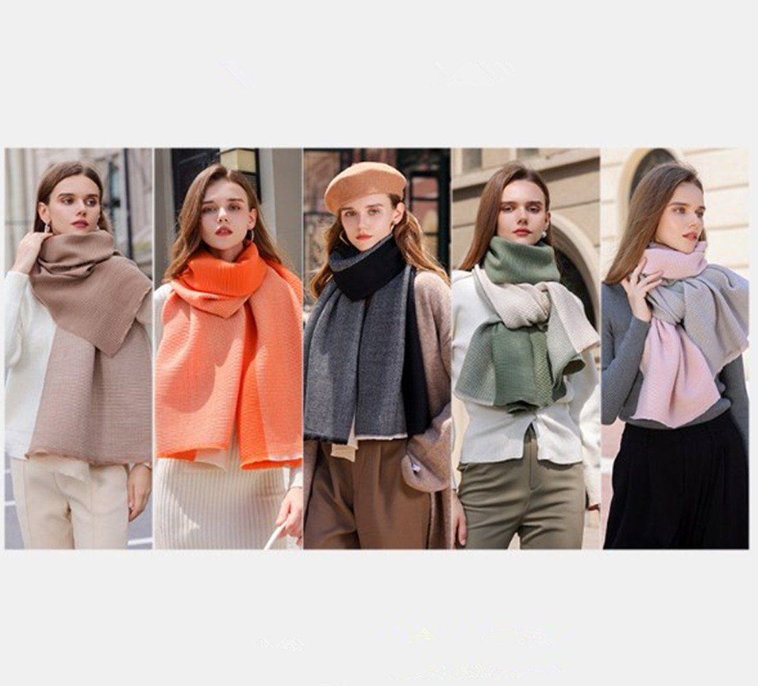 Linie,Damen Halstuch Schal Damen Frauen für Qualität, Geschenk verschiedenen zweiseitige green1 feine Farben Modeschal Winter Schal,XL in XDeer Poncho