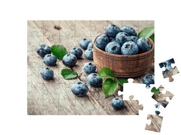 puzzleYOU Puzzle Frisch gepflückte Blaubeeren, 48 Puzzleteile, puzzleYOU-Kollektionen Obst, Essen und Trinken