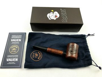 VAUEN Handpfeife Pfeife Popeye braun gerade, (in schöner Geschenkbox verpackt), das Original, made in Germany