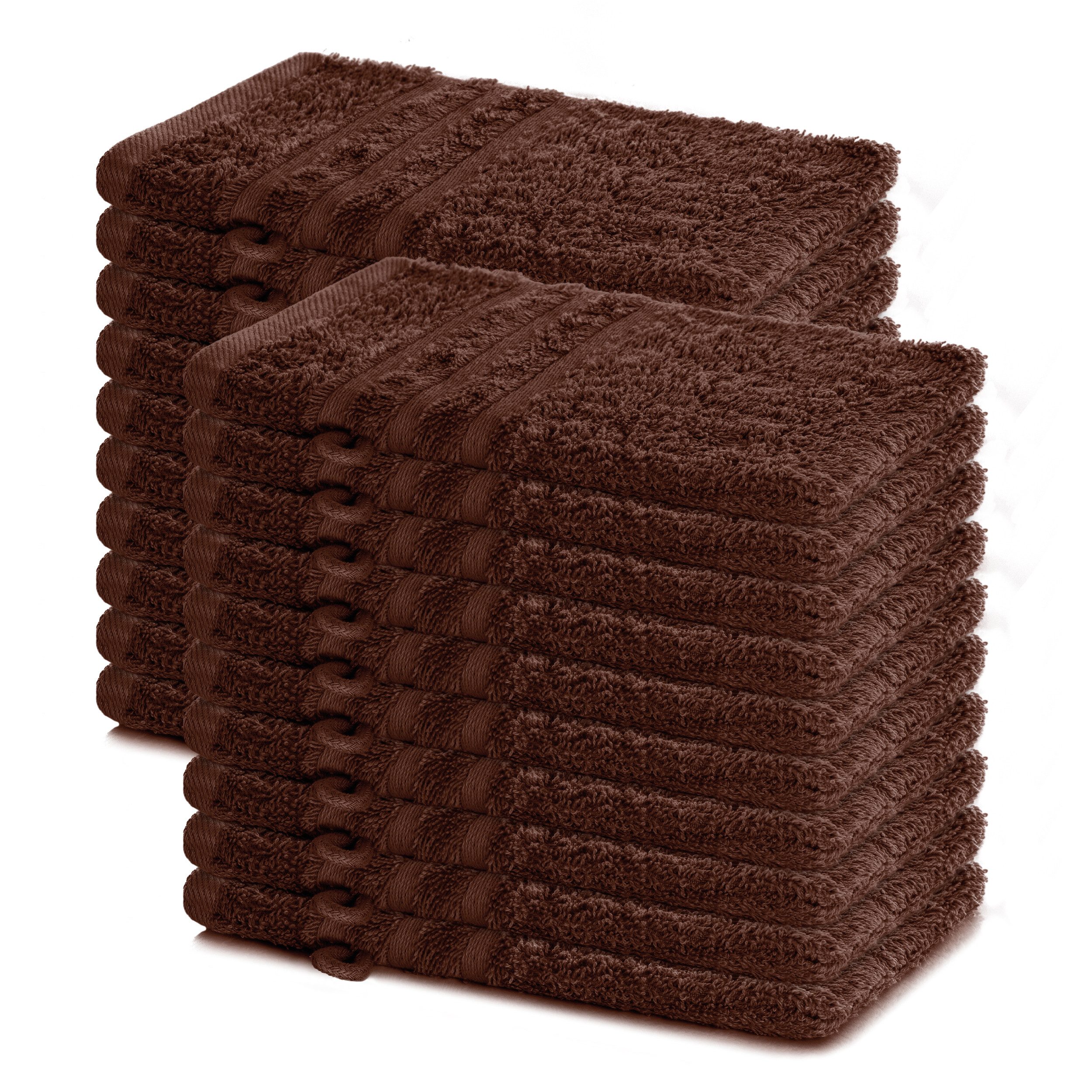Lavea Waschhandschuh 20er Set Waschhandschuhe, 15 x 21 cm, Elena-Frottierserie, Waschlappen, (20-St), 500 g/m² Frottier, weich & saugstark, pflegeleicht