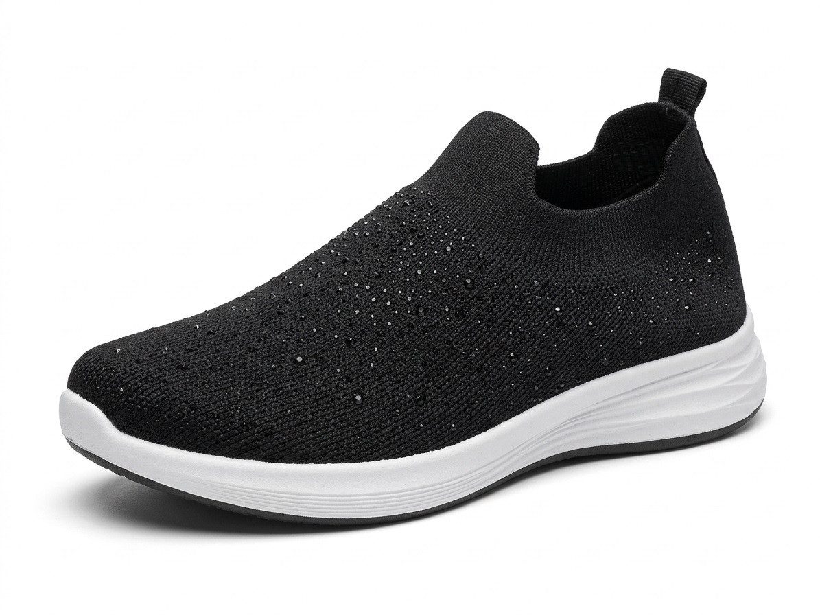 Pogolino PG37 Slip-On Sneaker Slip-On Sneakers mit Glitzer und Fußbett herausnehmbare Sohle