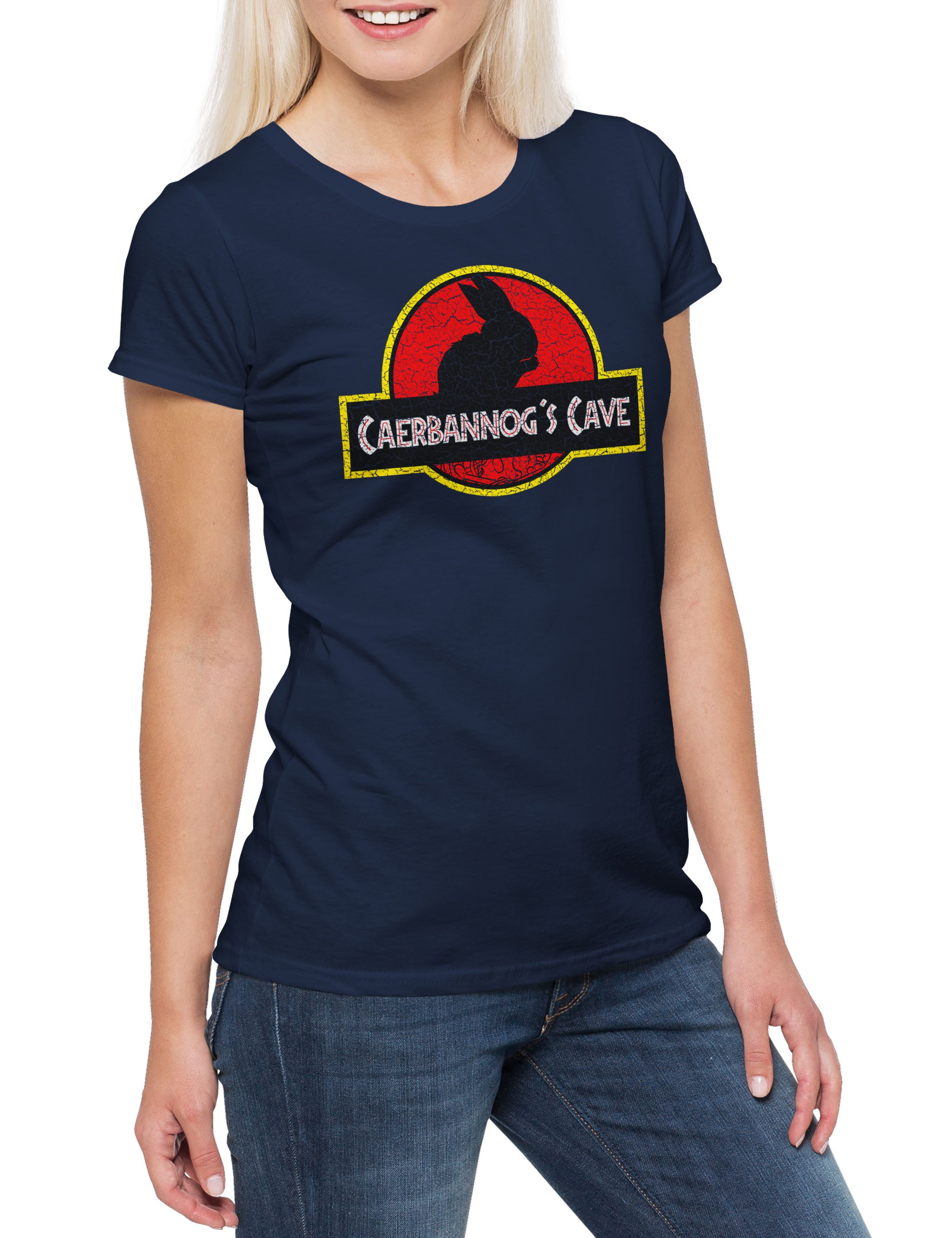 Print-Shirt Caerbannog's Cave Damen T-Shirt Monty Fun And The Holy Python Grail