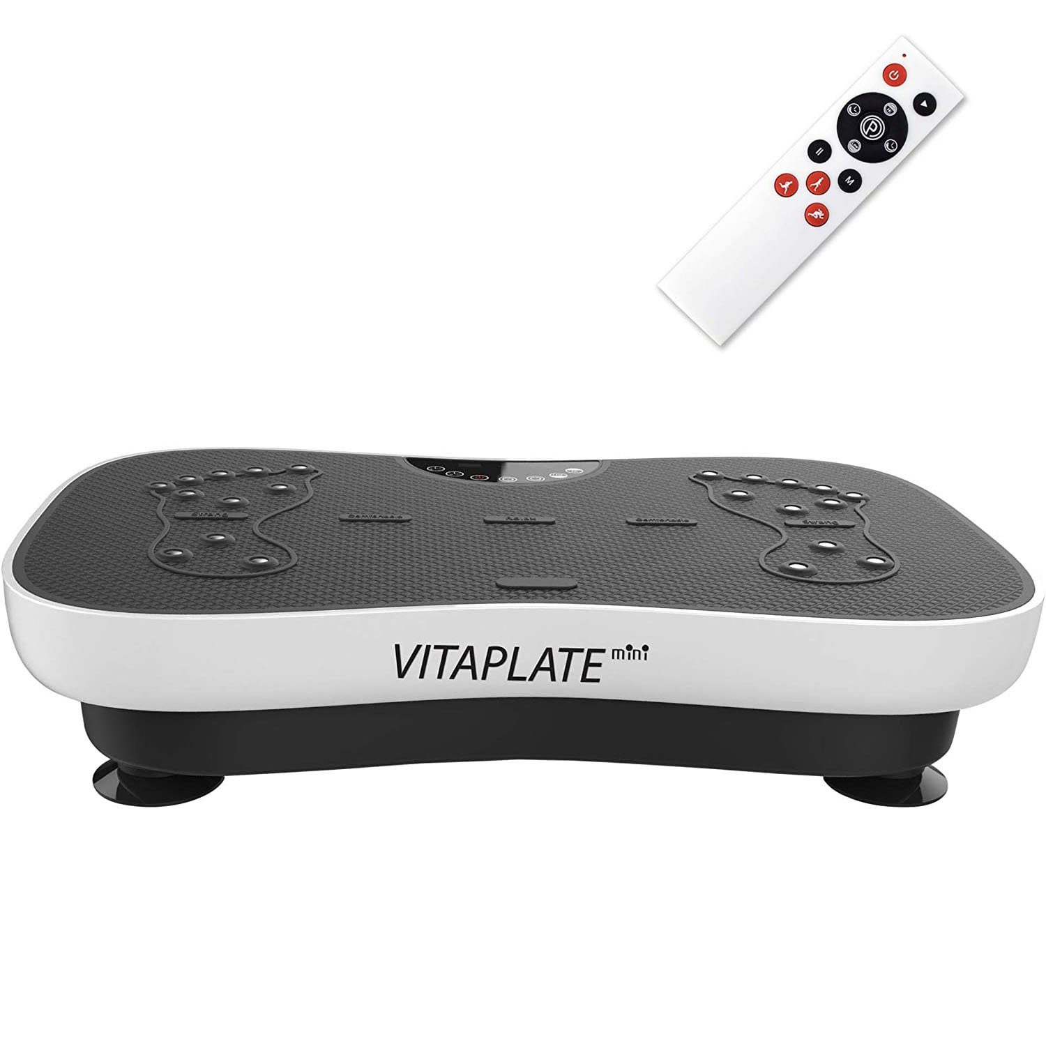 @tec Vibrationsplatte Vitaplate Mini, 200,00 W, Vibrationsplatte mit 99 Trainingsstufen, Display & Fernbedienung, Rüttelplatte für Bauch Beine Po Sport Vibrationstrainer, Fett-Verbrenner