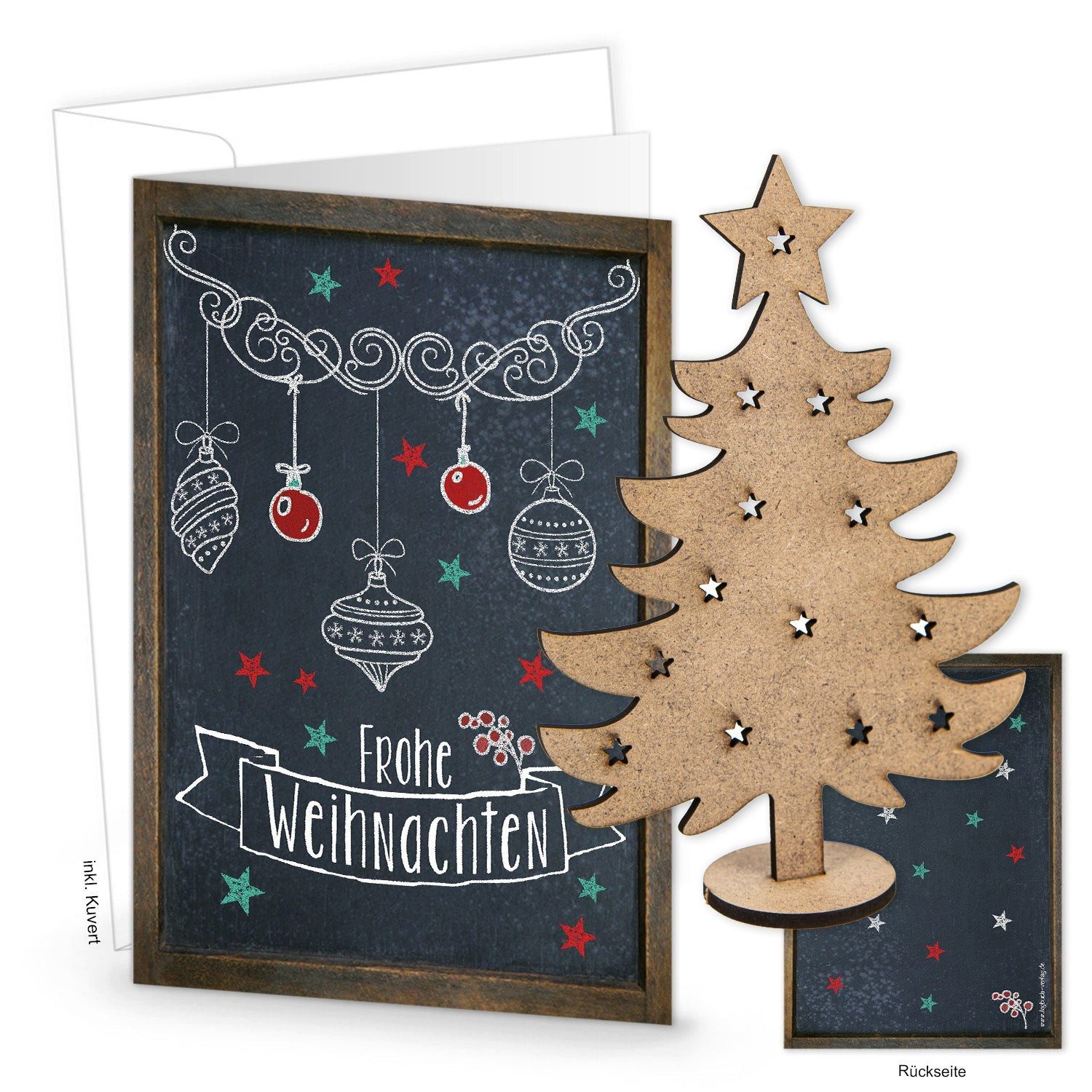 Logbuch-Verlag Klappkarte 10 Weihnachtskarten DIN A6 Klappkarten mit Umschlag – zum Bedrucken