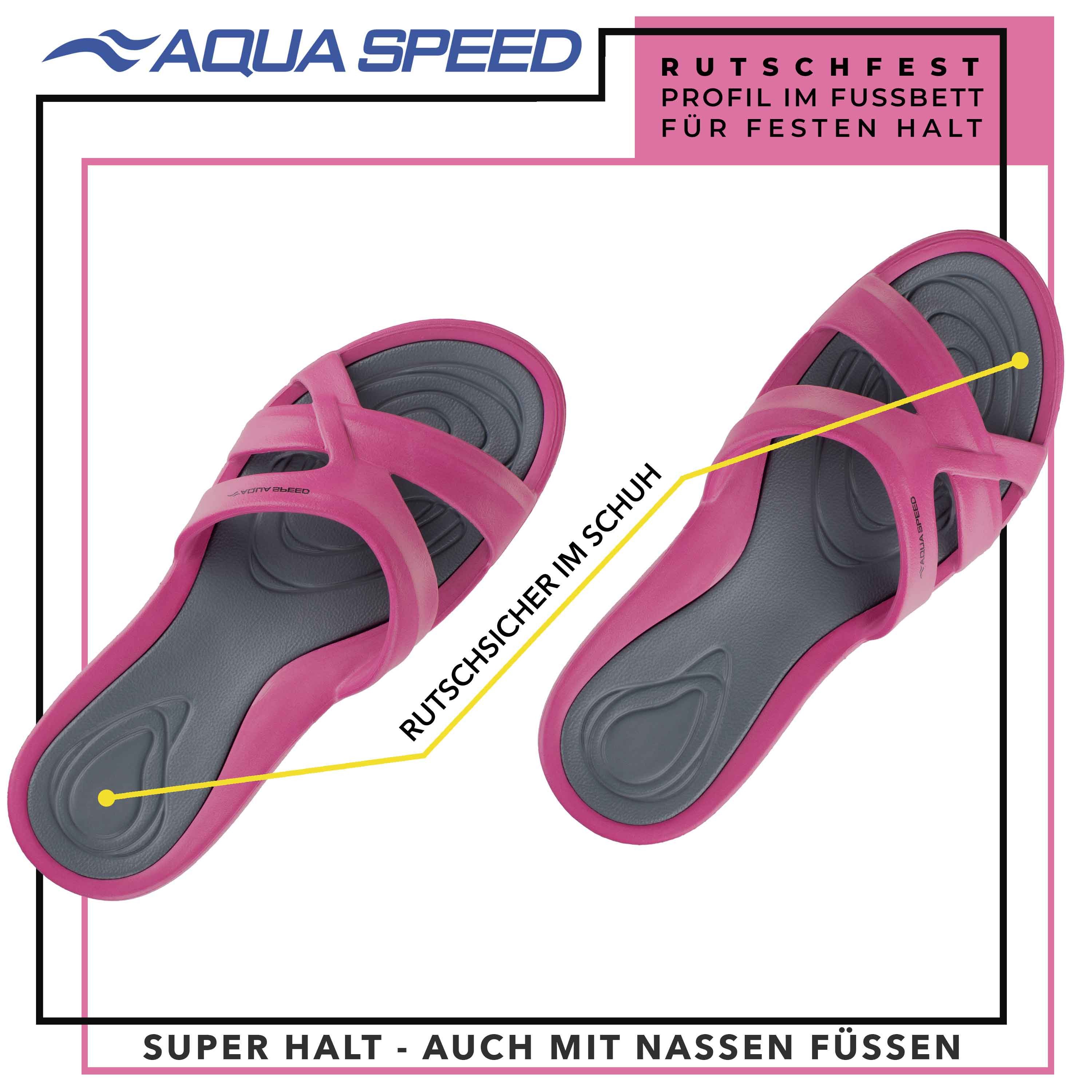 Aqua Speed Strandschuhe mit Soft-Sohle – Ideal für Urlaub & Spa Gr. 40 Badepantolette (Freizeitschuhe für Urlaub & Sauna – Schnelltrocknend & soft) Antibakterielle Eigenschaften – Frische und Schutz für Ihre Füße