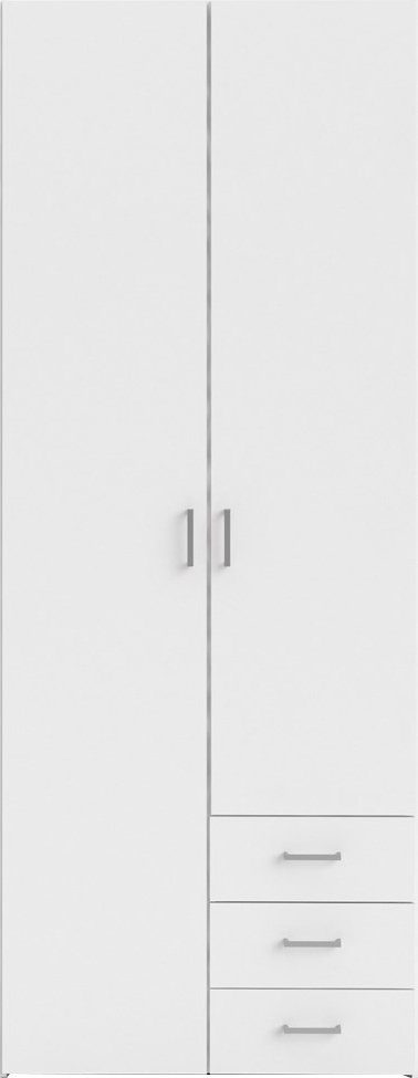 Home affaire Kleiderschrank Space Drehtürenschrank, Aufbewahrung Kasten Schrank Stauraum Breite 78, 115,8 oder 154 cm, mit je 3 Schubkästen, innen Einlegeböden